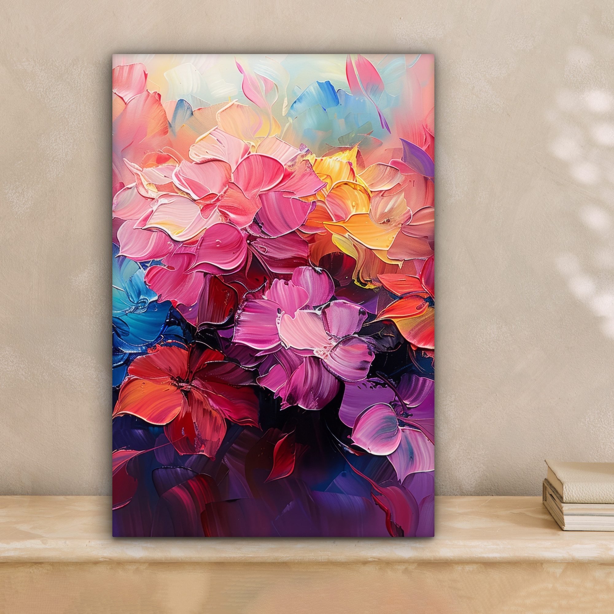 OneMillionCanvasses® Leinwandbild Blumen - Malerei - Abstrakt - Farbenfroh, günstig online kaufen