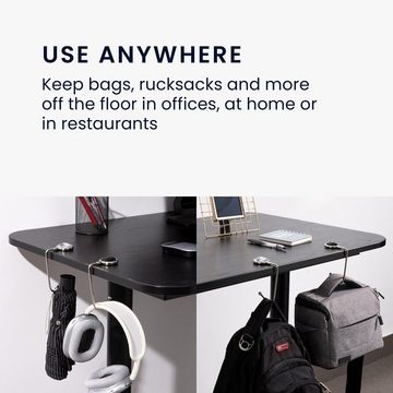 kwmobile Garderobenschrank 2x Tisch Handtaschenhalter Haken (1-St) Antirutsch Taschenhaken Halterung Handtaschen - Taschenaufhänger