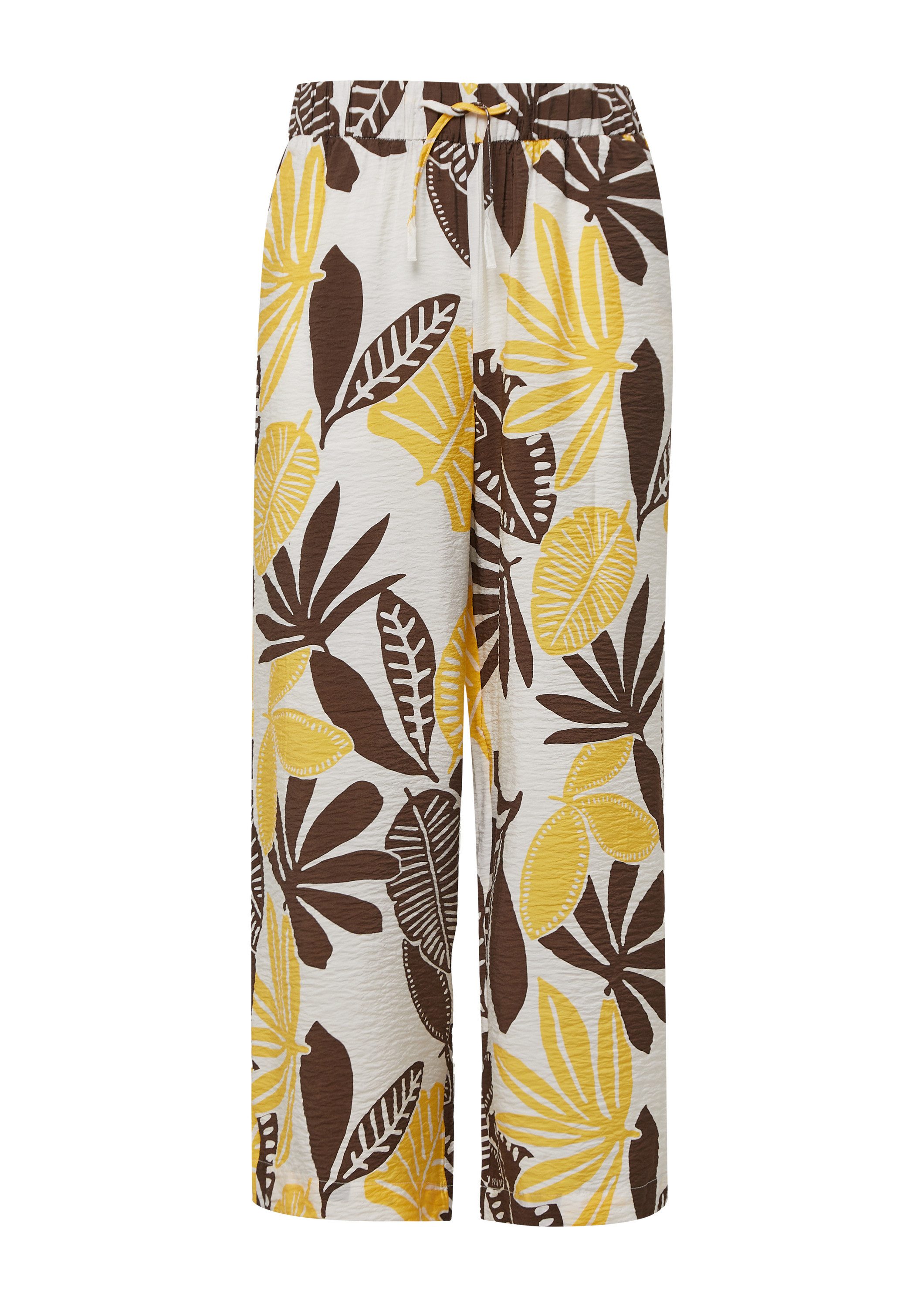 s.Oliver Chinos Hose Strukturierte Culotte aus Viskosemix mit Elastikbund günstig online kaufen