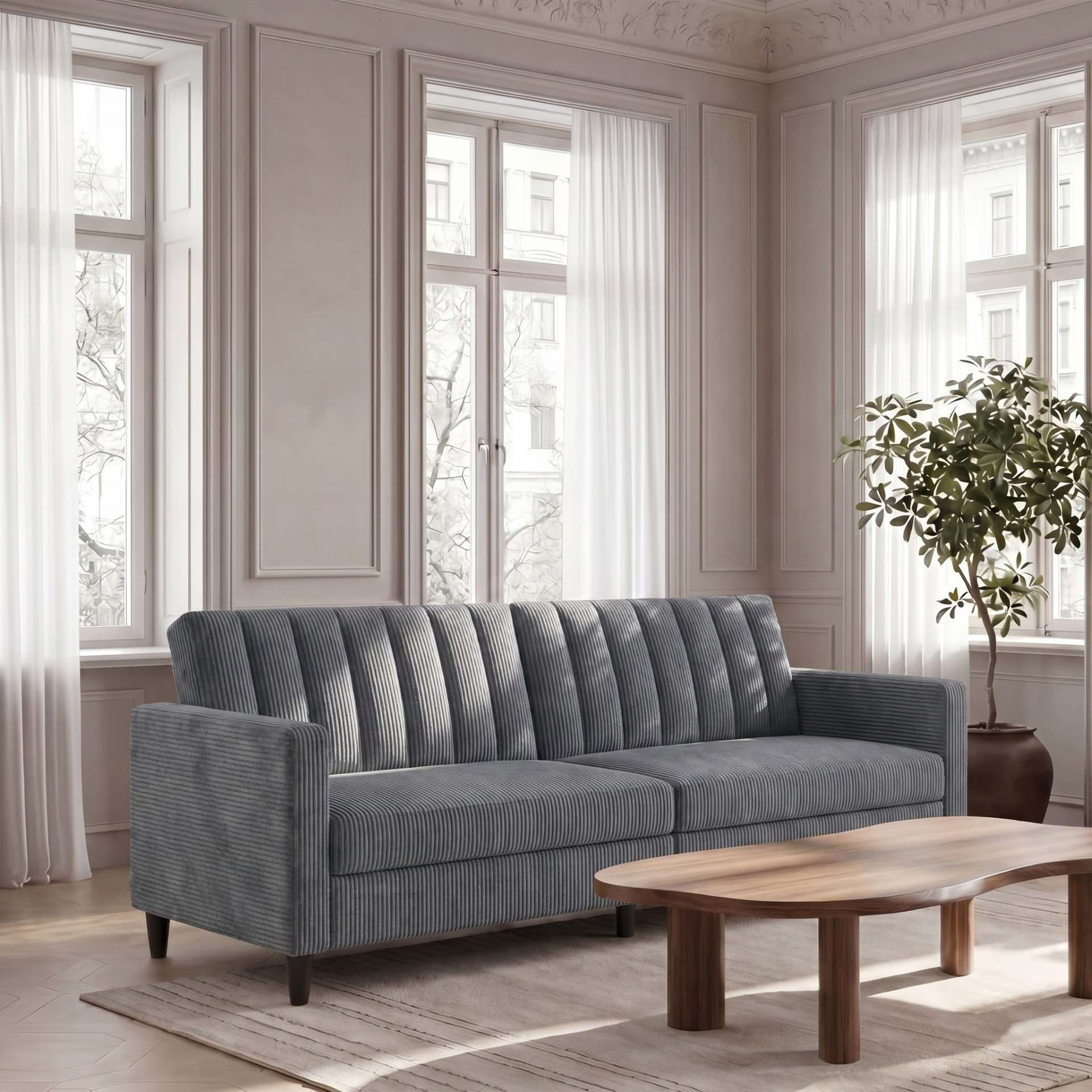 Dorel Home 3-Sitzer Celine, Rückenlehne 2-teilig und 3-fach verstellbar, Sitzhöhe 43 cm