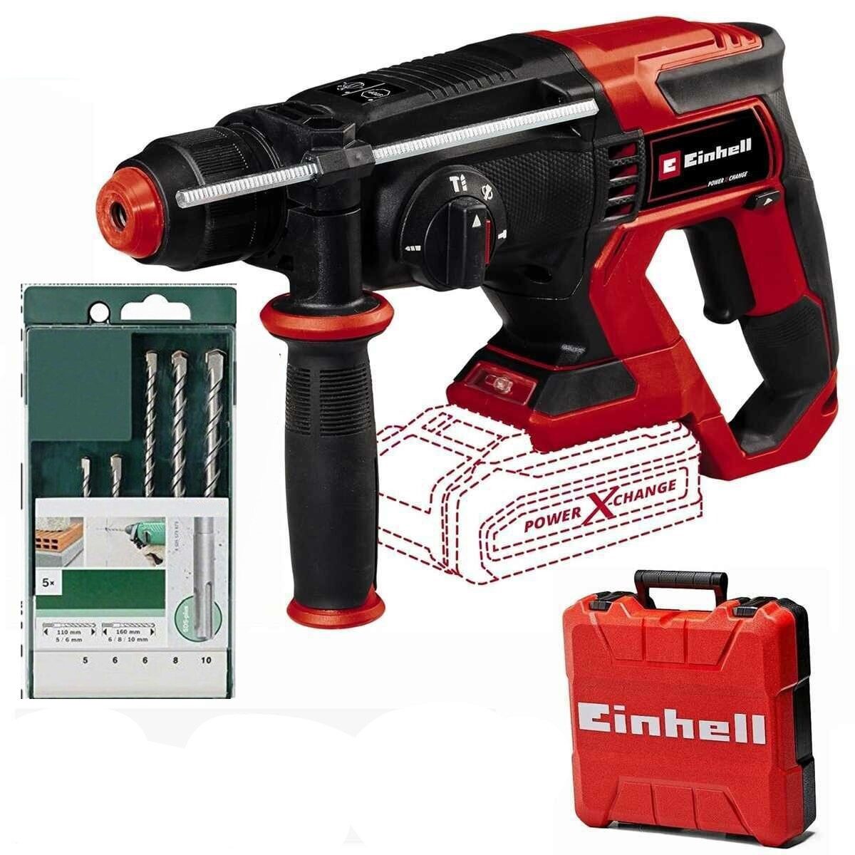 Einhell Akku-Bohrhammer Akku-Bohrhammer TE-HD 18/20 Li- Solo 18V + Bohrerse günstig online kaufen