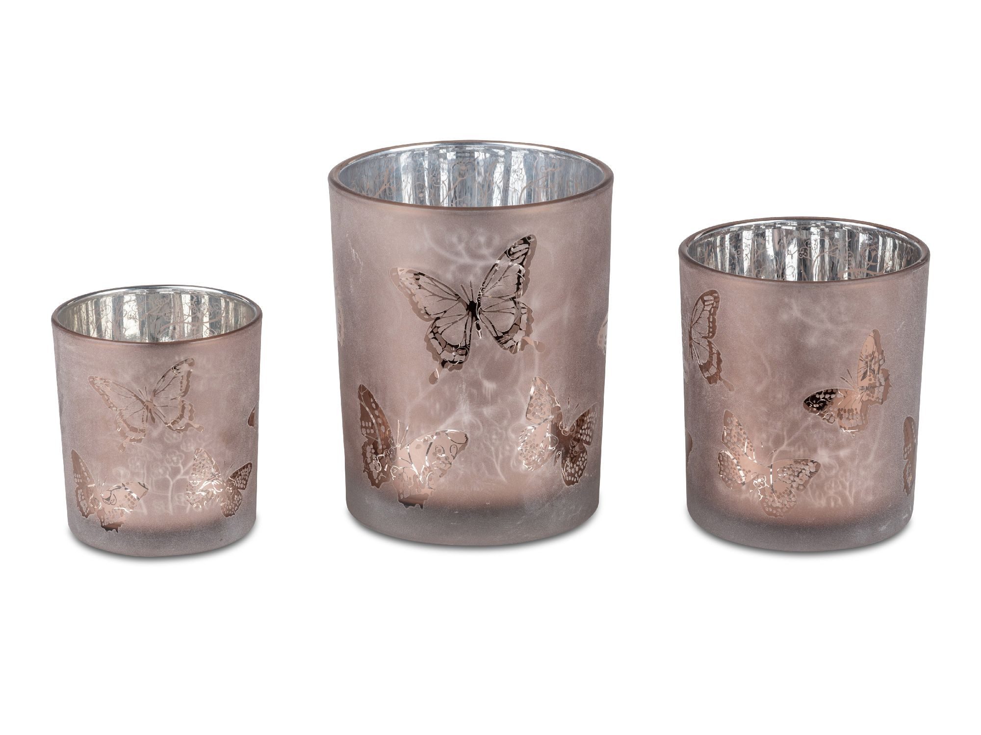 formano Teelichthalter Frühlingszeit, Farbe: rosa, Motiv: Schmetterlinge günstig online kaufen