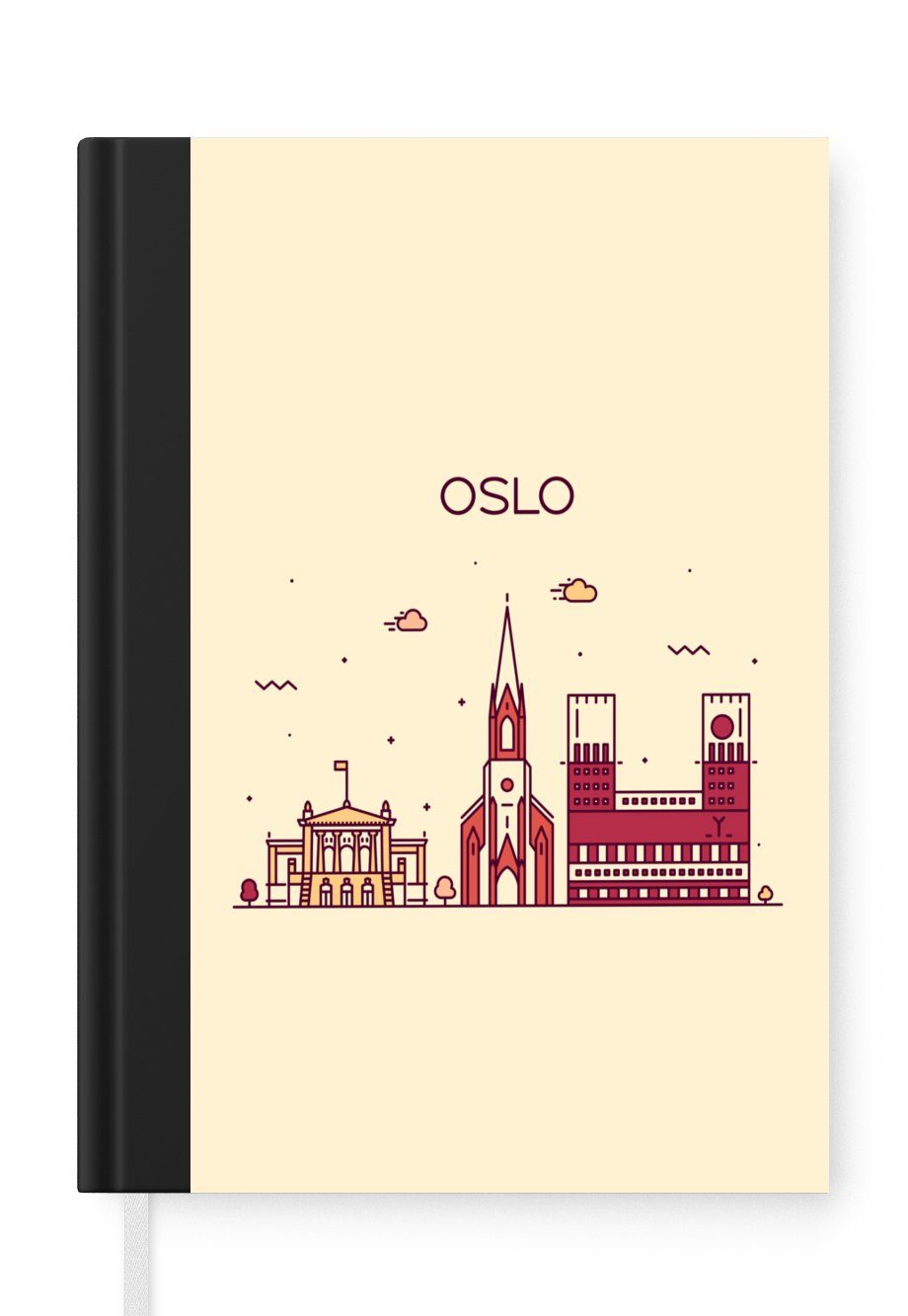 MuchoWow Notizbuch Norwegen - Oslo - Skyline, Journal, Merkzettel, Tagebuch, Notizheft, A5, 98 Seiten, Haushaltsbuch