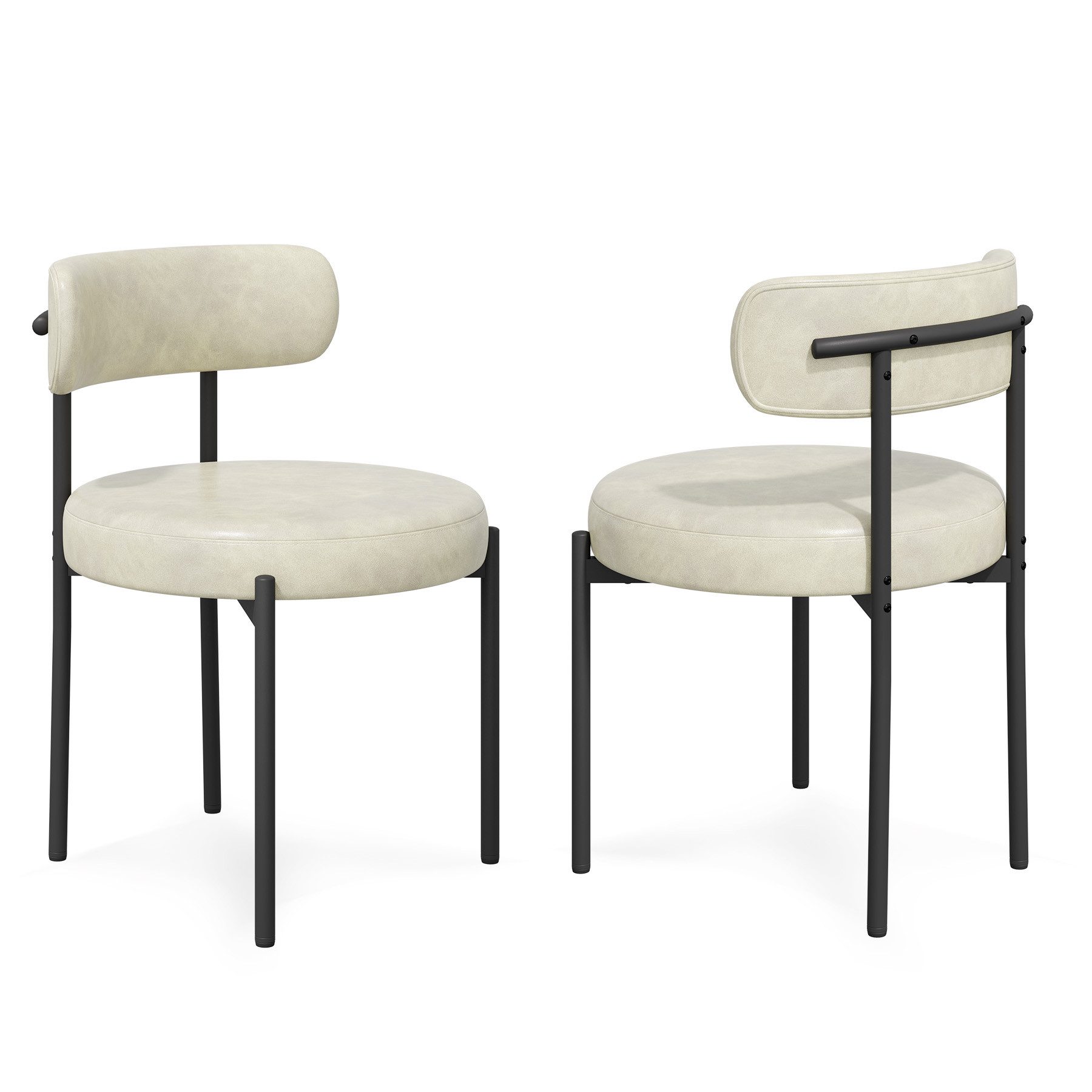 HawthyHome Esszimmerstuhl Runder Polsterstuhl mit Metallgestell, Wohnzimmerstuhl, Küchenstuhl (2 St), 2er Set