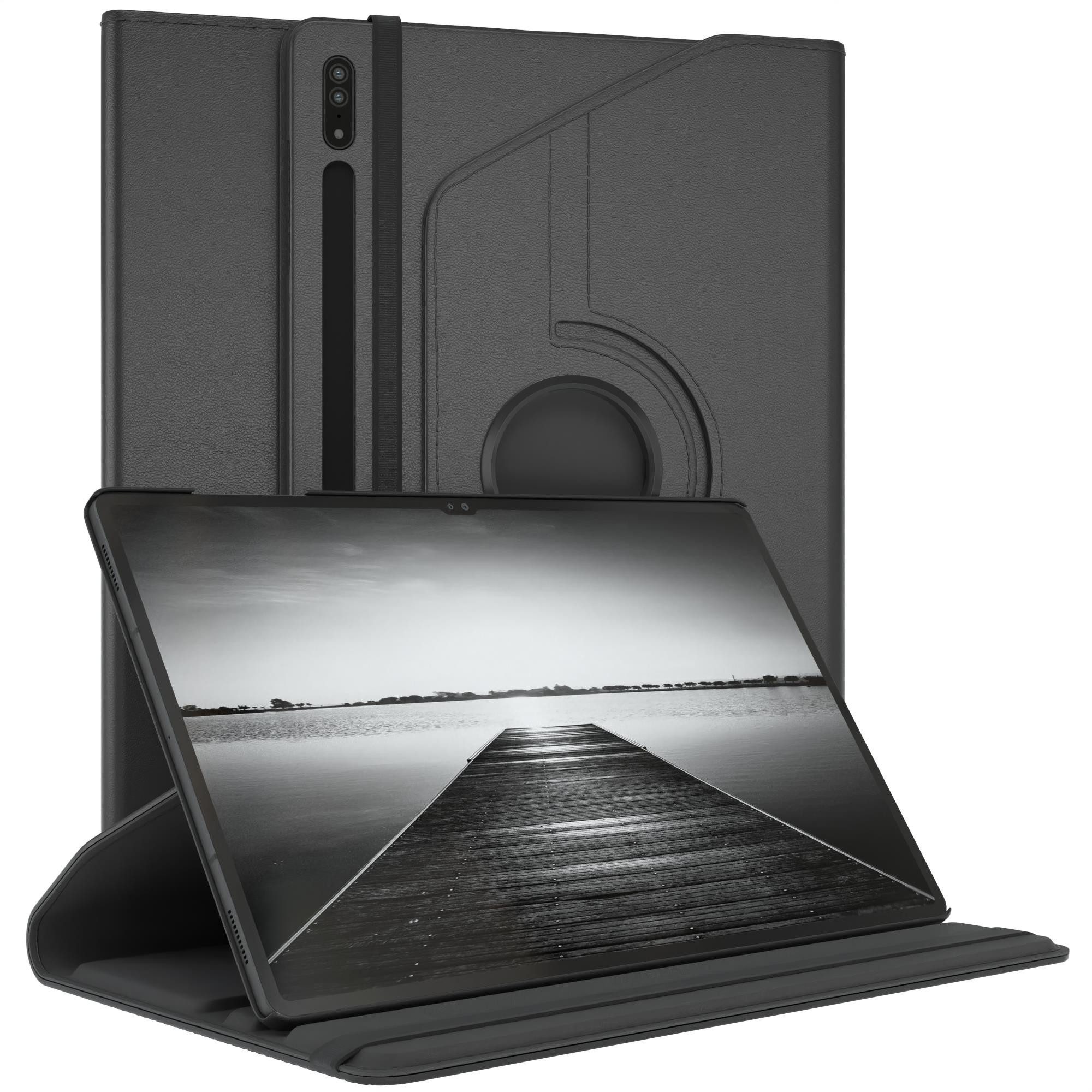 EAZY CASE Tablet-Hülle Rotation Case für Samsung Galaxy Tab S8 Ultra 14,6 Zoll, Hülle 360° drehbar mit Standfunktion Etui Anti-Kratz Tasche Schwarz