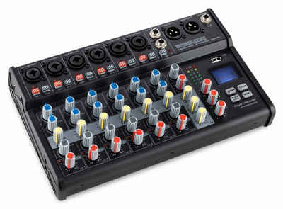 Pronomic Mischpult B-803 8-Kanal Mini-Mixer - Live/Studio DJ Mixer, mit Bluetooth und USB-Recording
