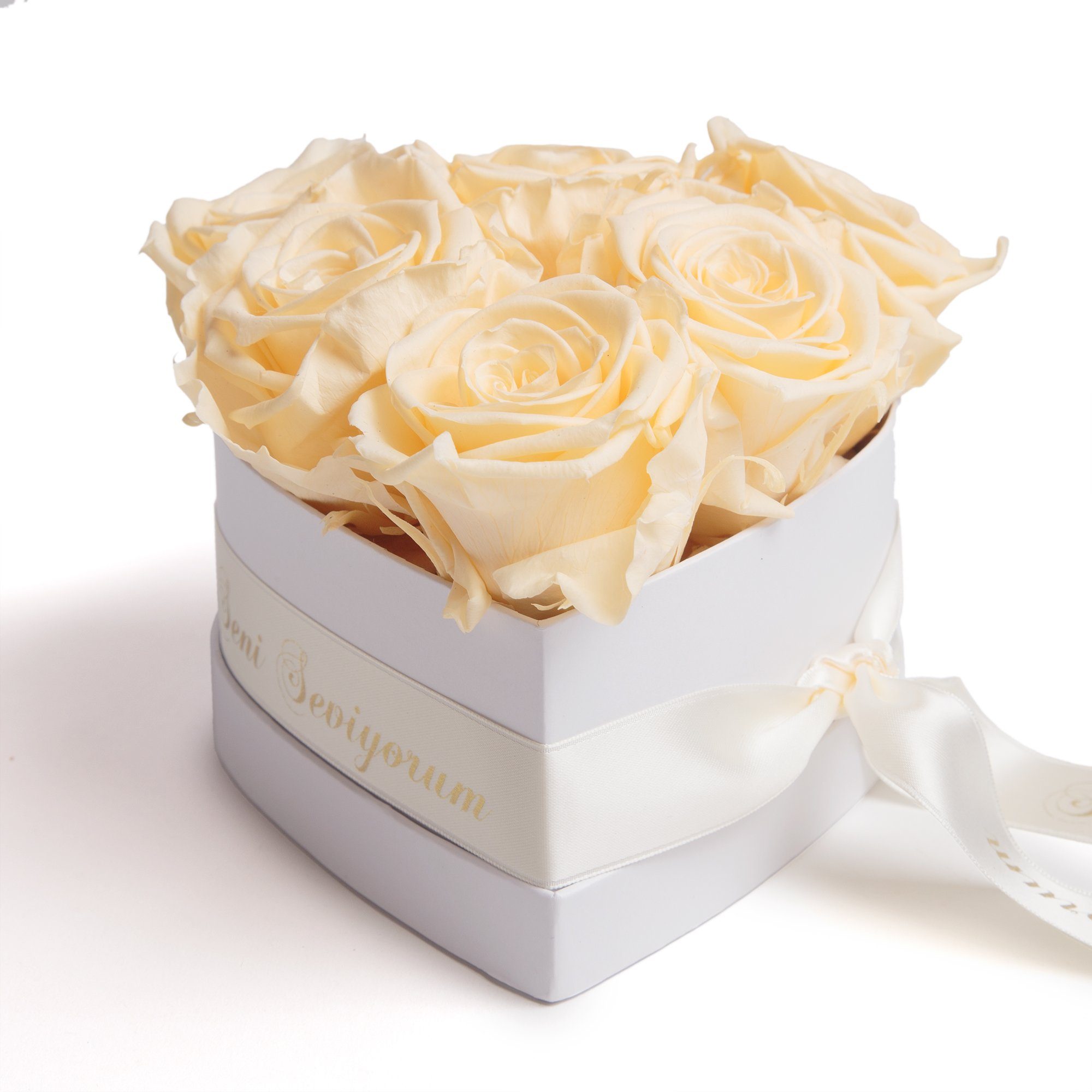 Hediye für Beige Rosenherz Rosen, Geschenk Seni SCHULZ 6 Valentinstag Heidelberg, Kunstblume Seviyorum ROSEMARIE Liebesbeweis Frau Höhe 10 Infinity cm, Rosen