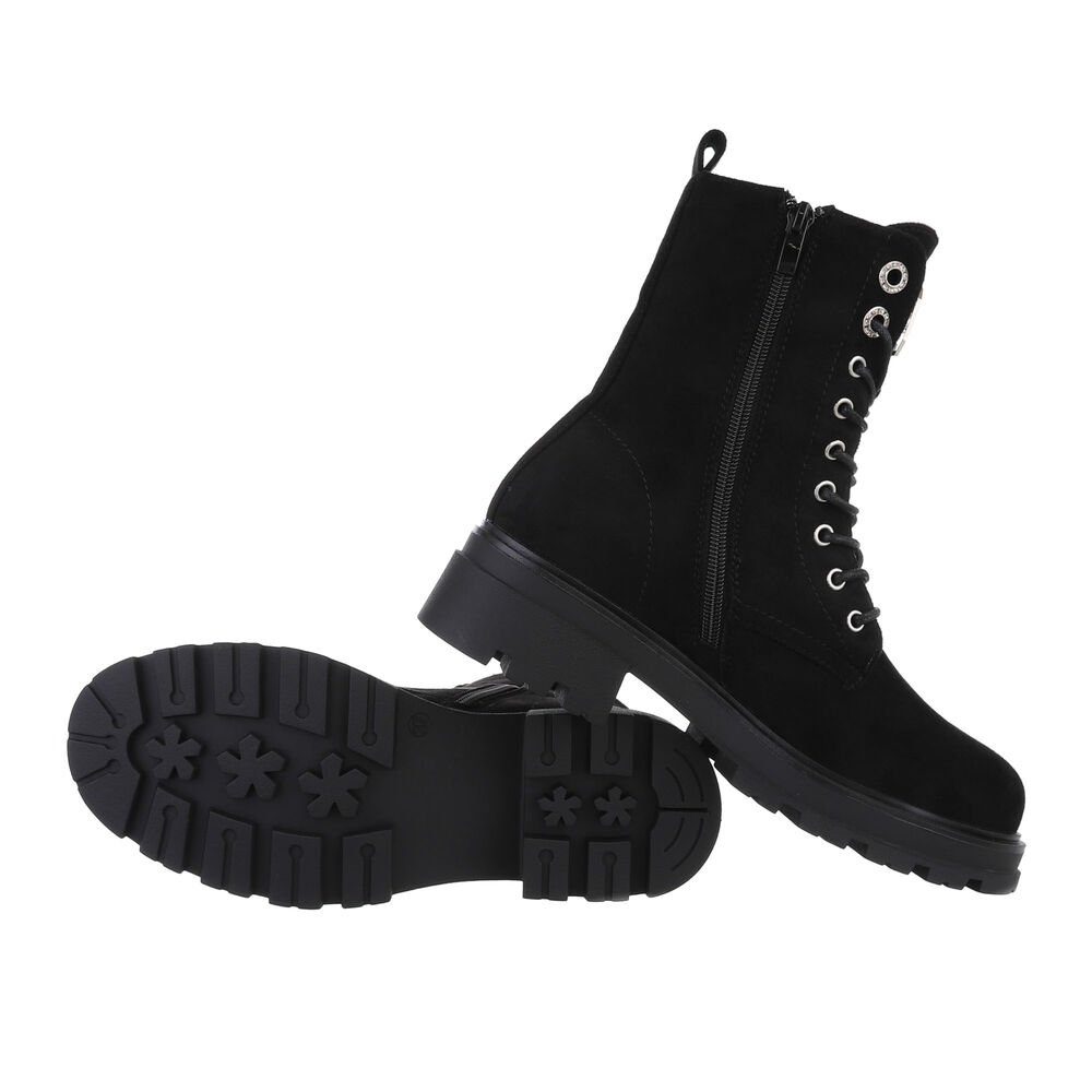 Ital-Design Damen Schnürschuhe Freizeit Plateaustiefelette (85303569) Block günstig online kaufen