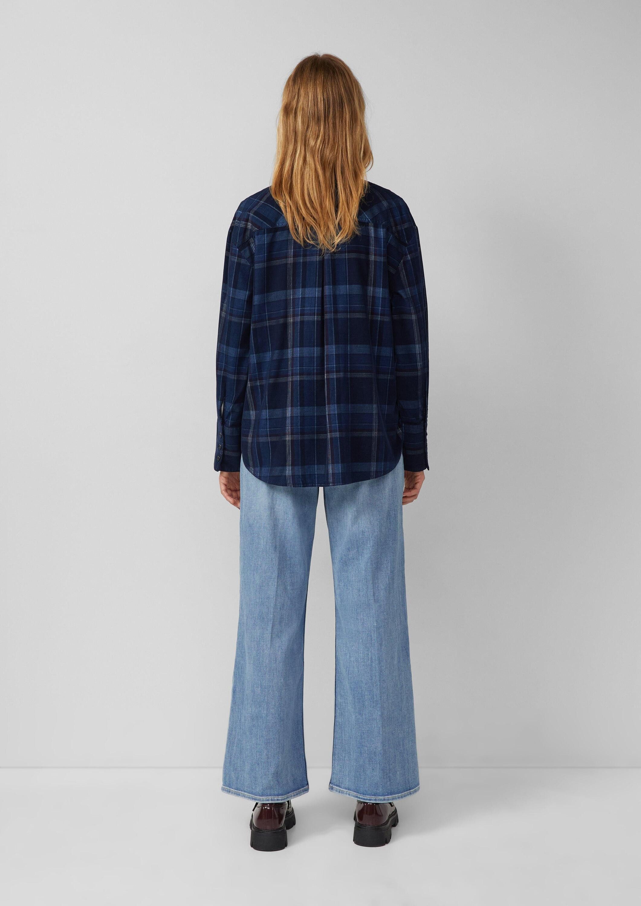 s.Oliver Langarmbluse Bluse Karierte Feincord-Bluse im günstig online kaufen