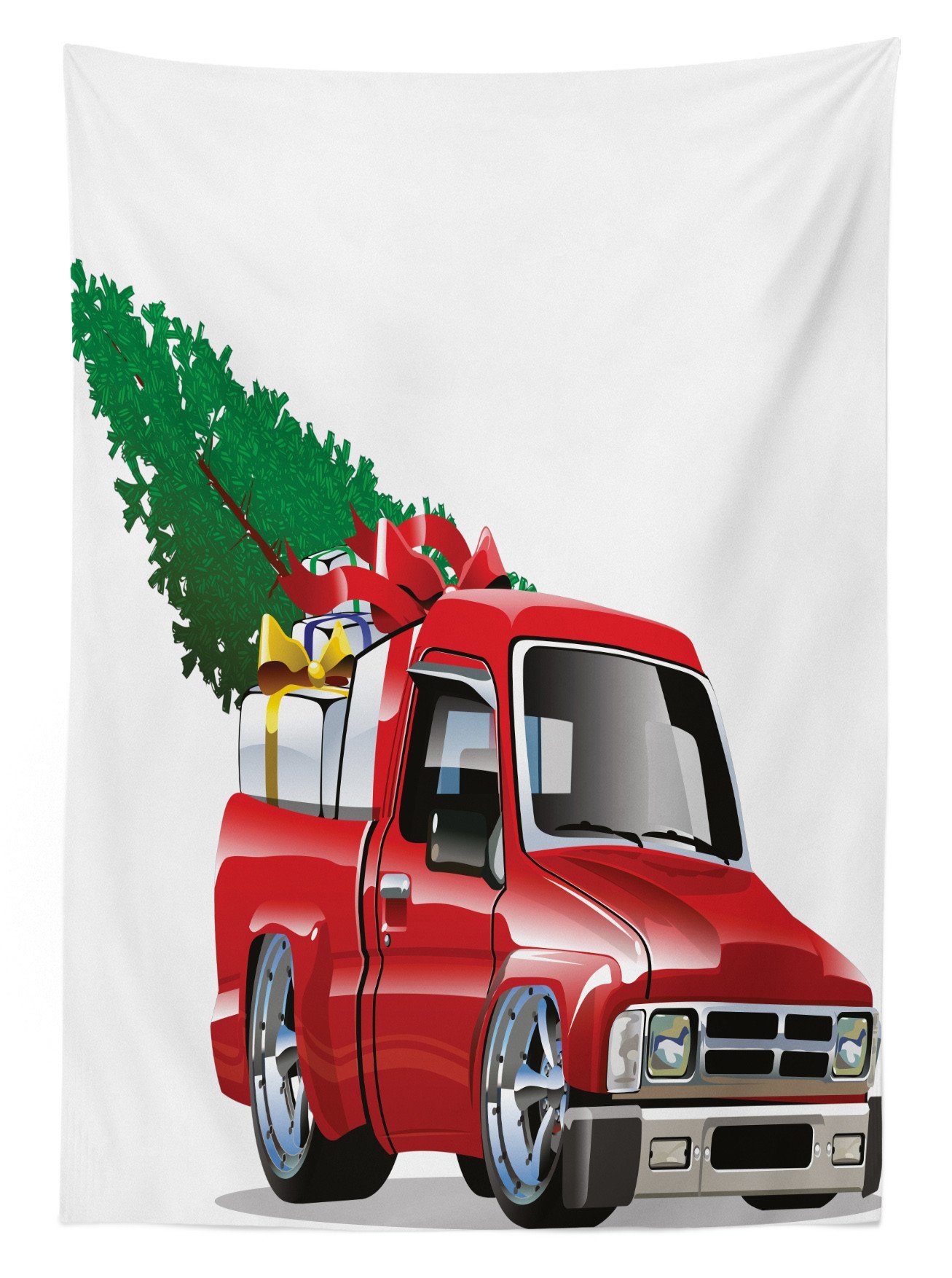 Für Farben, Tischdecke Red Farbfest Waschbar Außen Abakuhaus geeignet den Weihnachten Klare Truck Bereich Farm