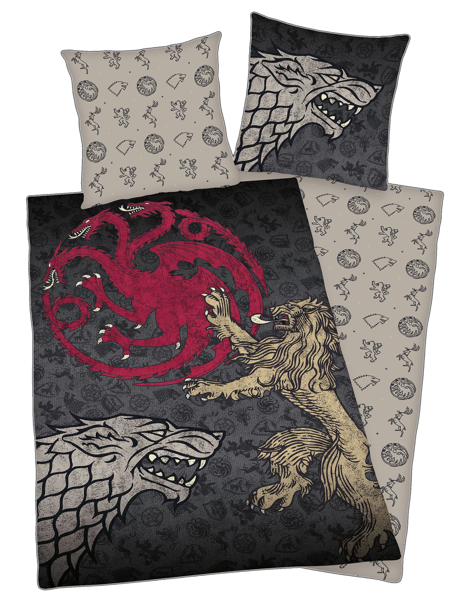 Figuren Shop GmbH Bettwäsche Bettwäsche - Game of Thrones - Merchandise Bettzeug Fanartikel Dekorat, Baumwolle