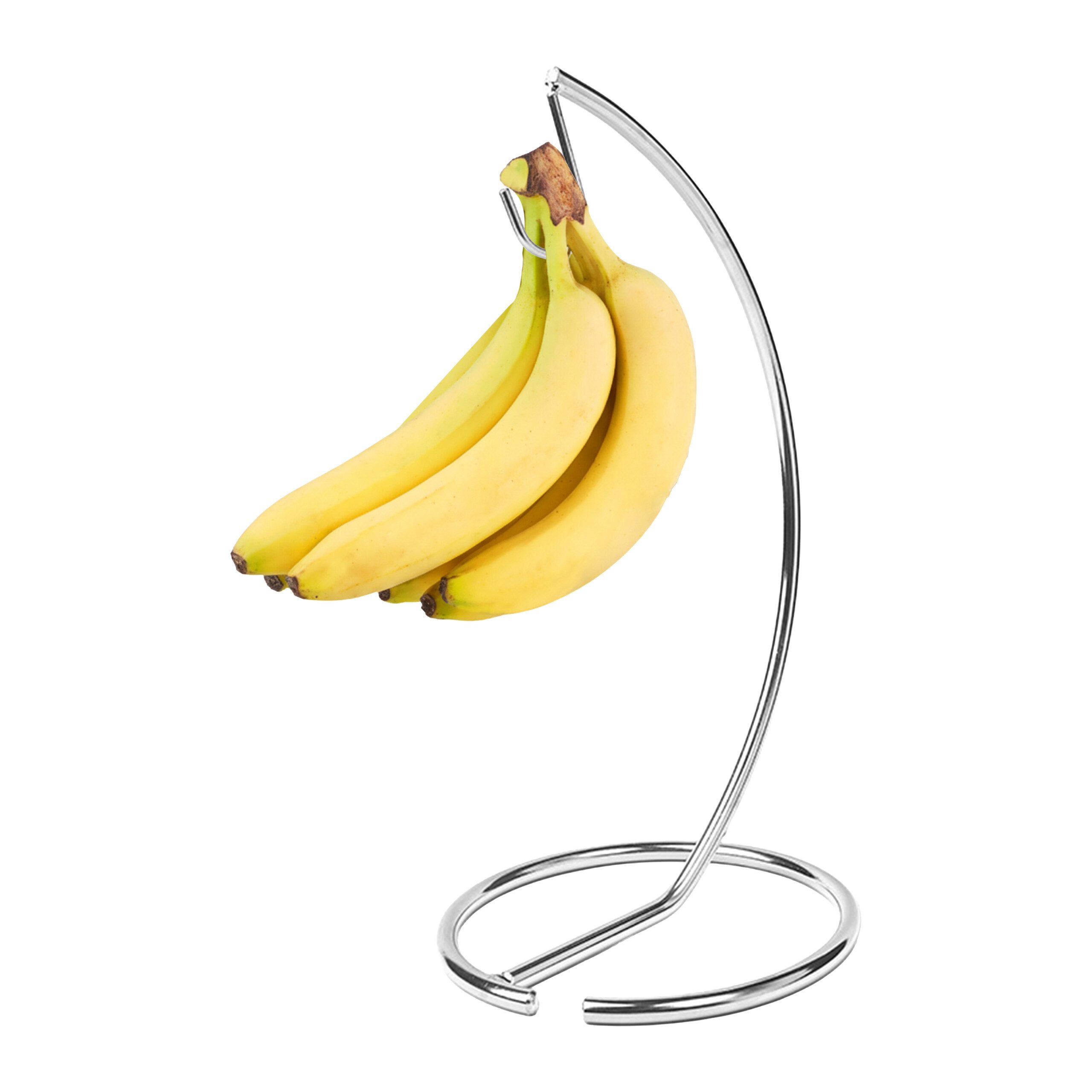 relaxdays Obstschale Silberner Bananenhalter Metall, Eisen, (1-tlg)