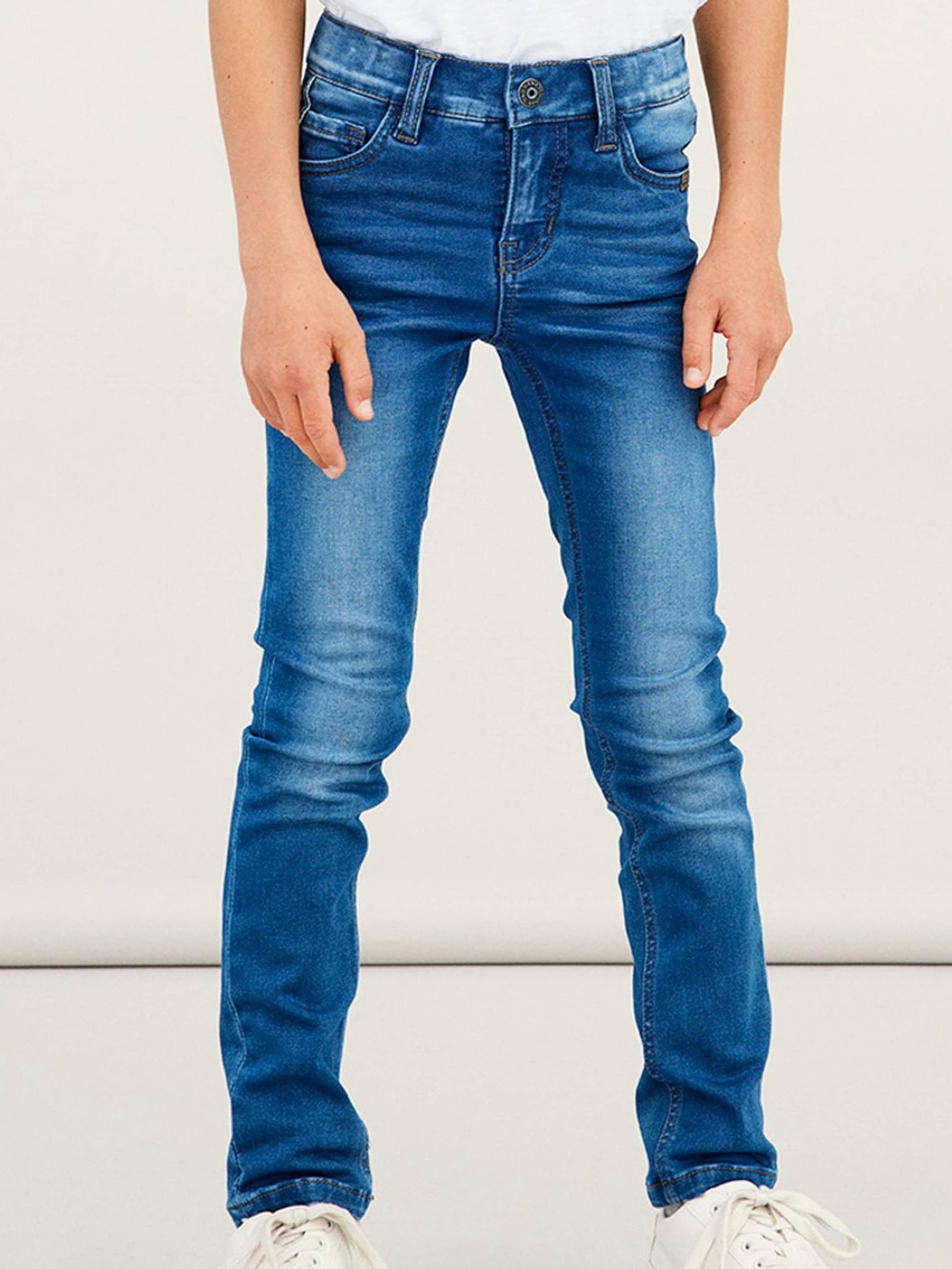 Theo It (1-tlg) medium denim Name blue Slim-fit-Jeans