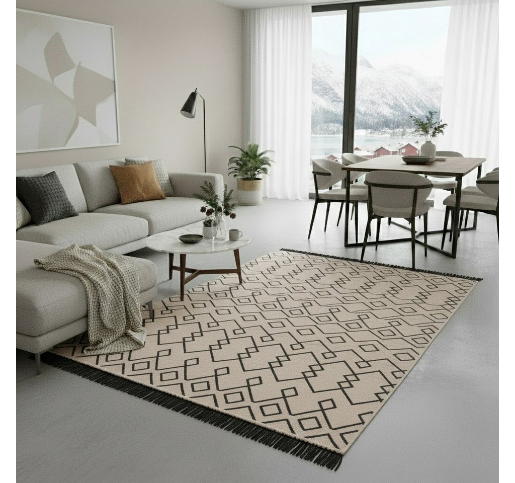 Jimri Teppich Kelim Teppich Wohnzimmer Schlafzimmer Küche, Badezimmer Läufer Flur, Rechteckig, Wendeteppich