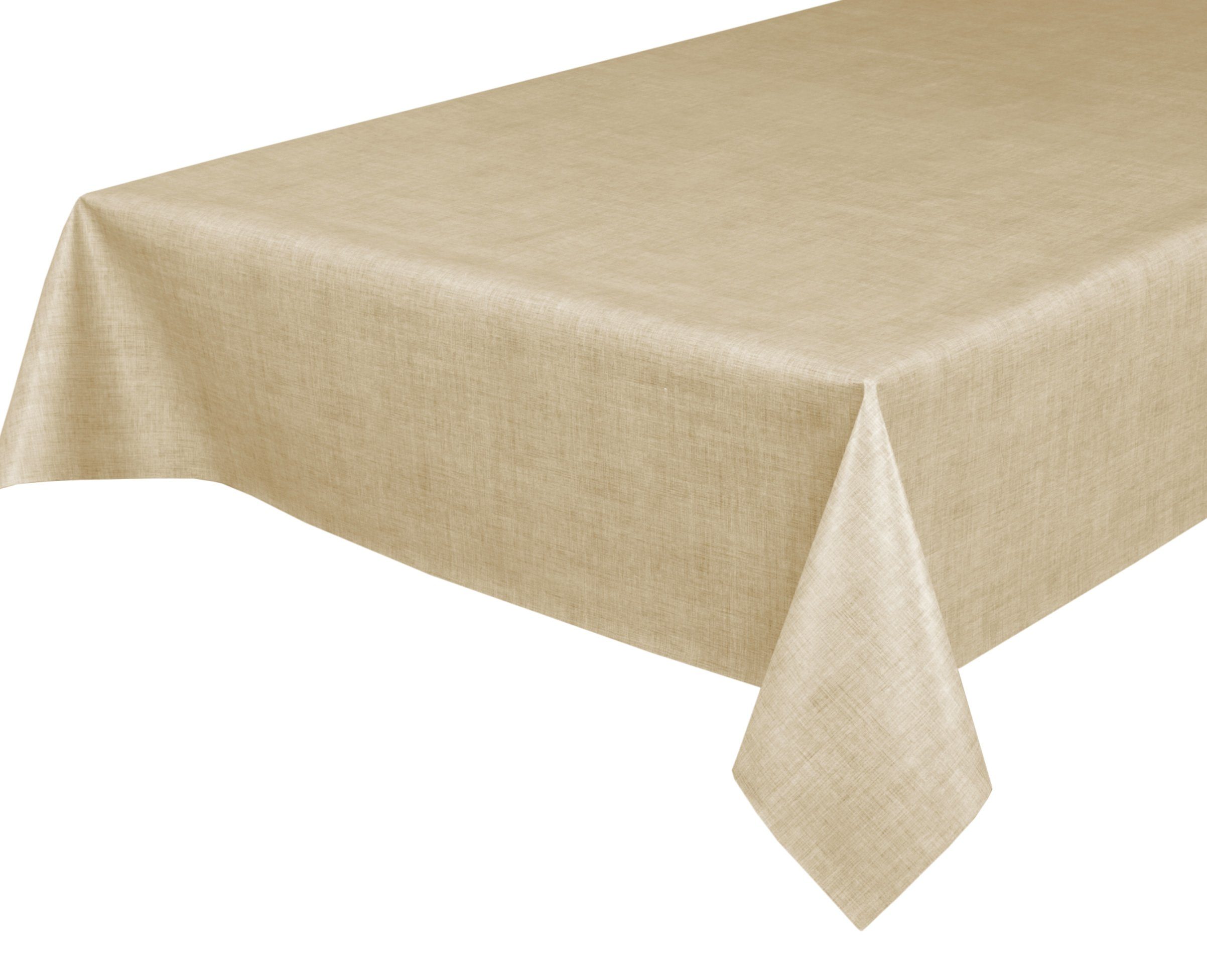 Beautex Tischdecke Wachstuchtischdecke, Leinen beige, abwischbar Wachstuch Tischdecke (1-tlg)