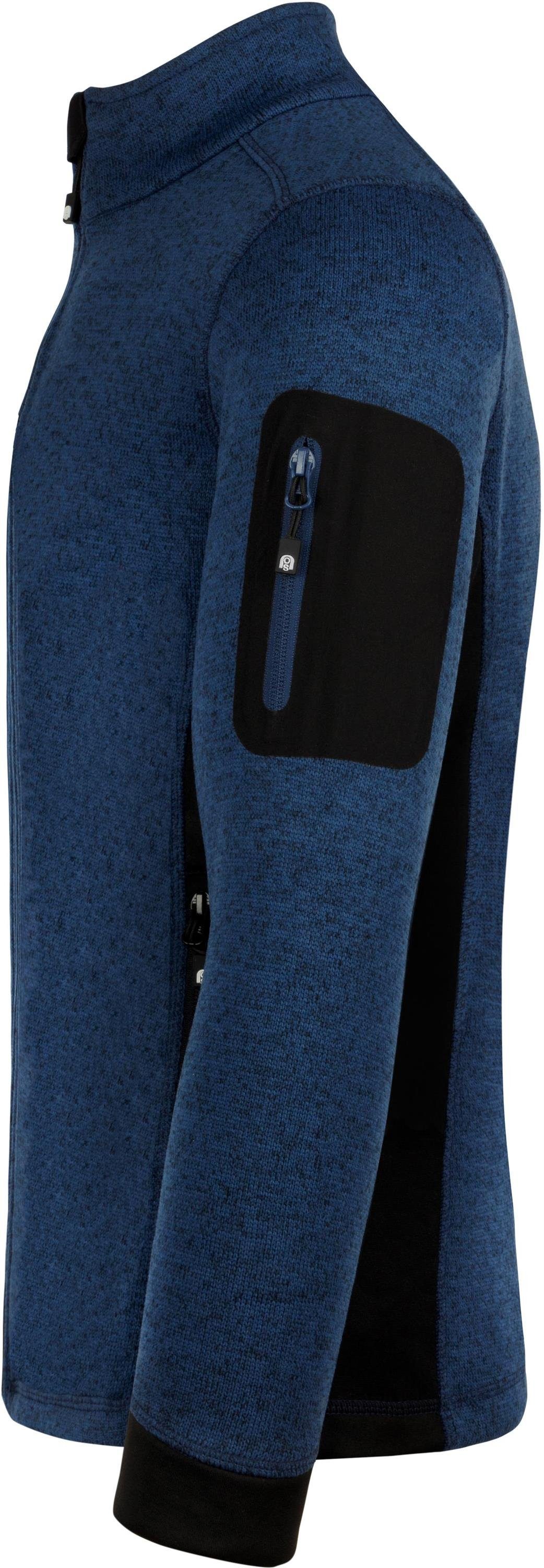 normani Fleecejacke Herren Strick-Fleecejacke Wapusk Strickjacke Cardigan mit Stehkragen und Seitentaschen Outdoor