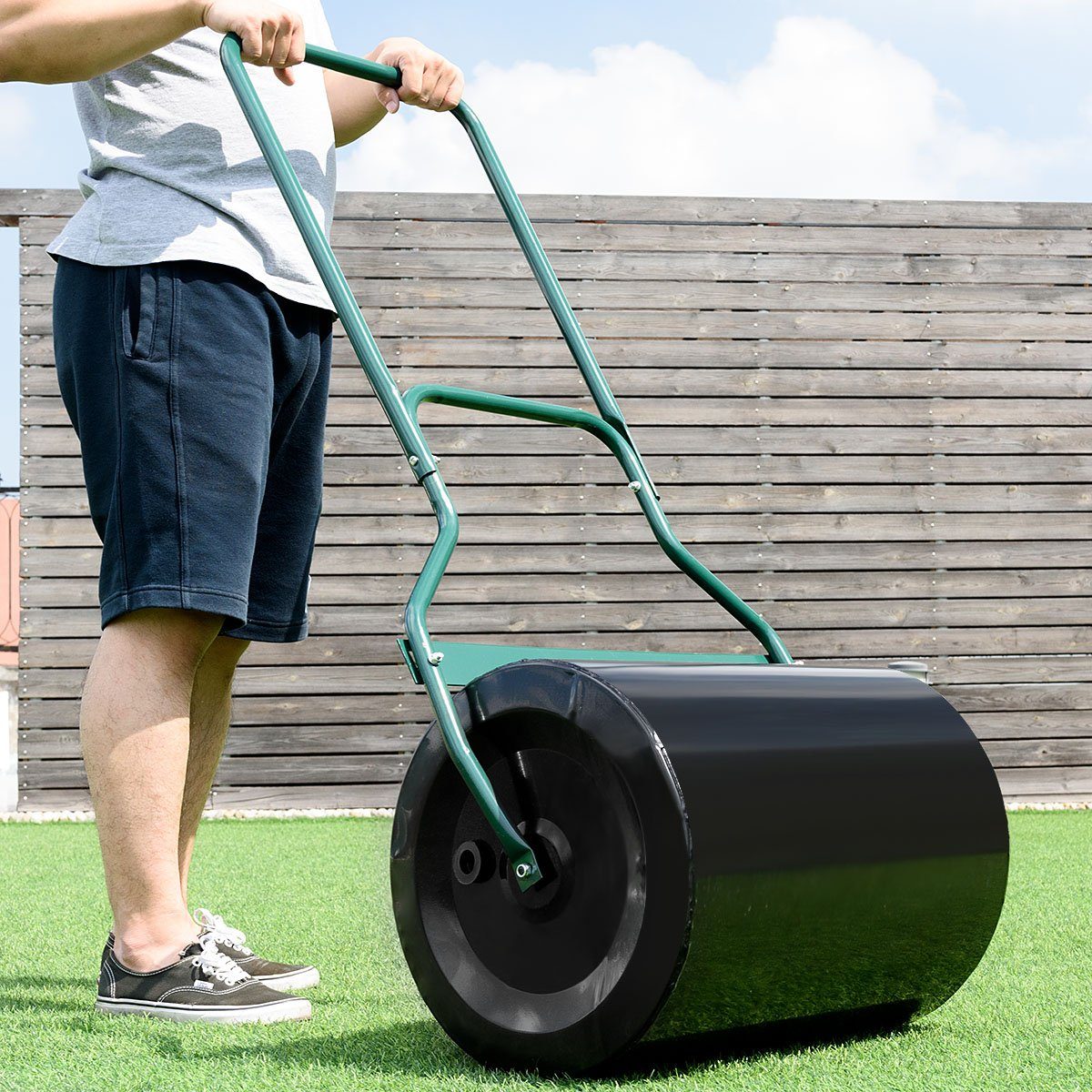 COSTWAY Rasenwalze, 40,00 cm,60L befüllbar, mit U-Griff