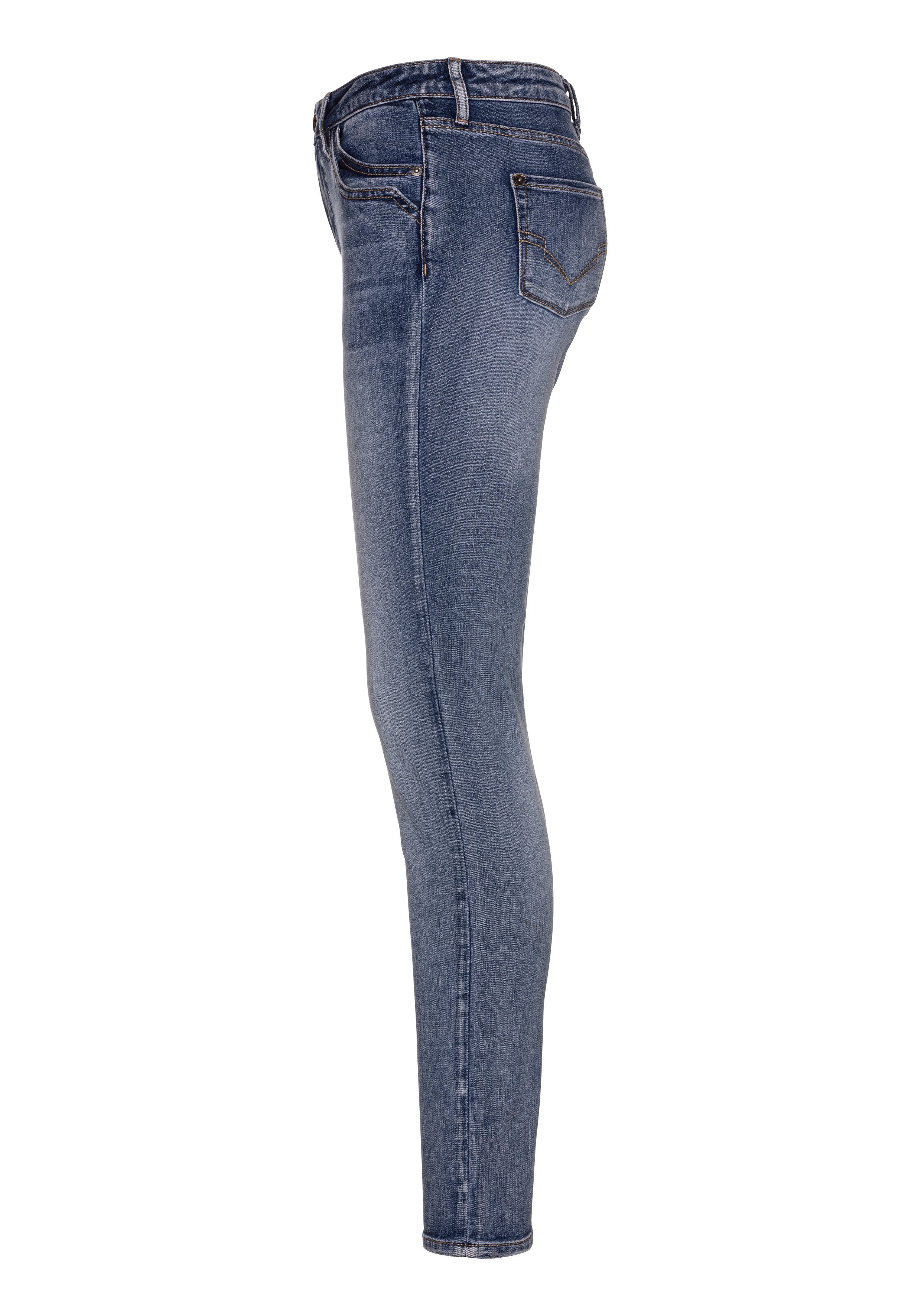H.I.S 5-Pocket-Jeans ariaMS normale Leibhöhe, Röhrenjeans, mit Used-Waschung, 5-Pocket-Style