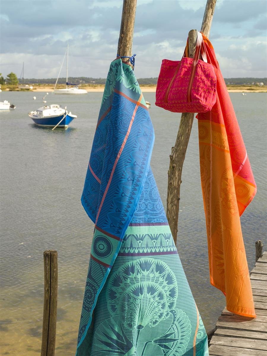 Le Jacquard Francais Strandtuch Holi Saphir 100x200 cm, Waffelpiqué (1-St), Waffelpiqué