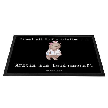 Fußmatte Ärztin aus Leidenschaft - Schwarz - Geschenk, Doktortitel, Kollege, M, Mr. & Mrs. Panda, Höhe: 0.6 mm