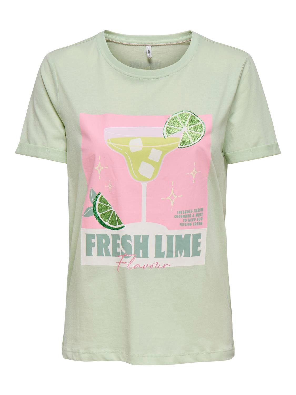 ONLY T-Shirt ONLKITA S/S DRINKS TOP BOX JRS Baumwolle, regular fit, Rundhal günstig online kaufen