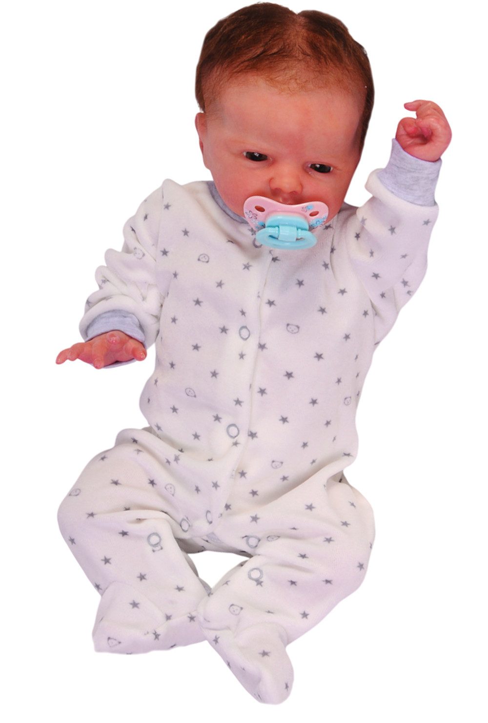 La Bortini Schlafanzug Baby Strampler Overall aus weichem Velours neutral in Creme weich, neutral, 44 50 56 62 68 74 80 86