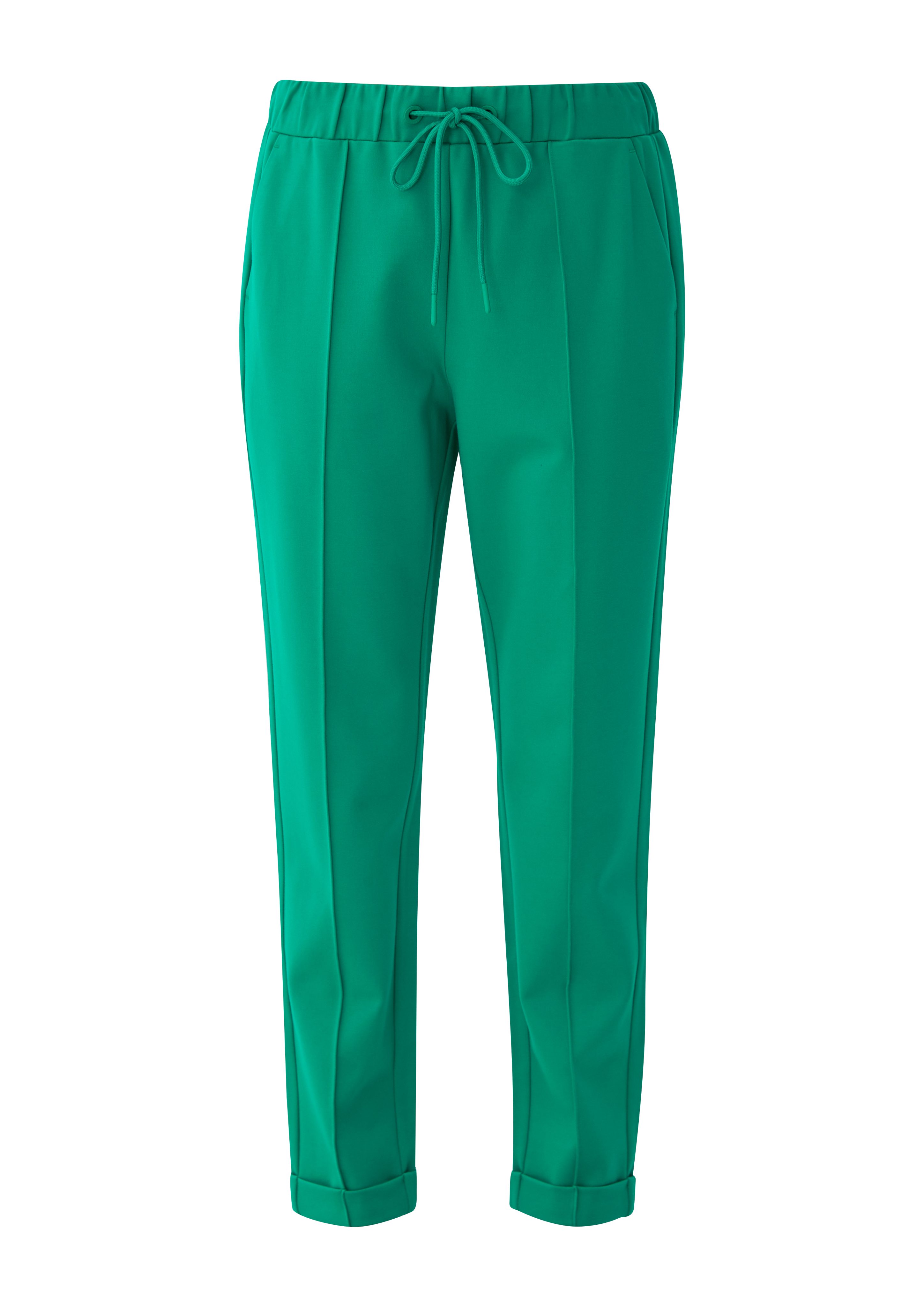 Interlockjersey Joggpants aus Relaxed: s.Oliver 7/8-Hose smaragd Durchzugkordel