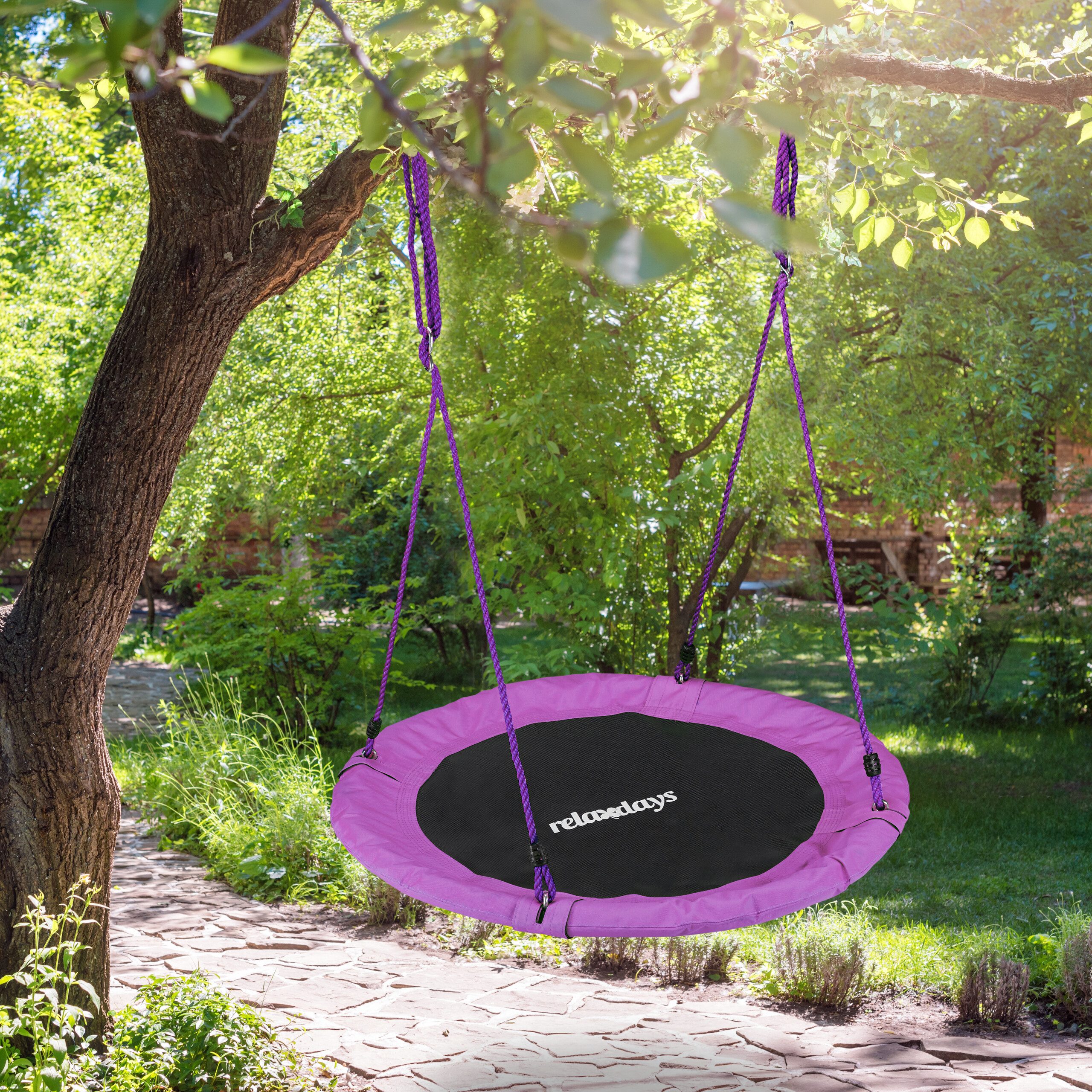 relaxdays Nestschaukel 90 cm, Lila günstig online kaufen