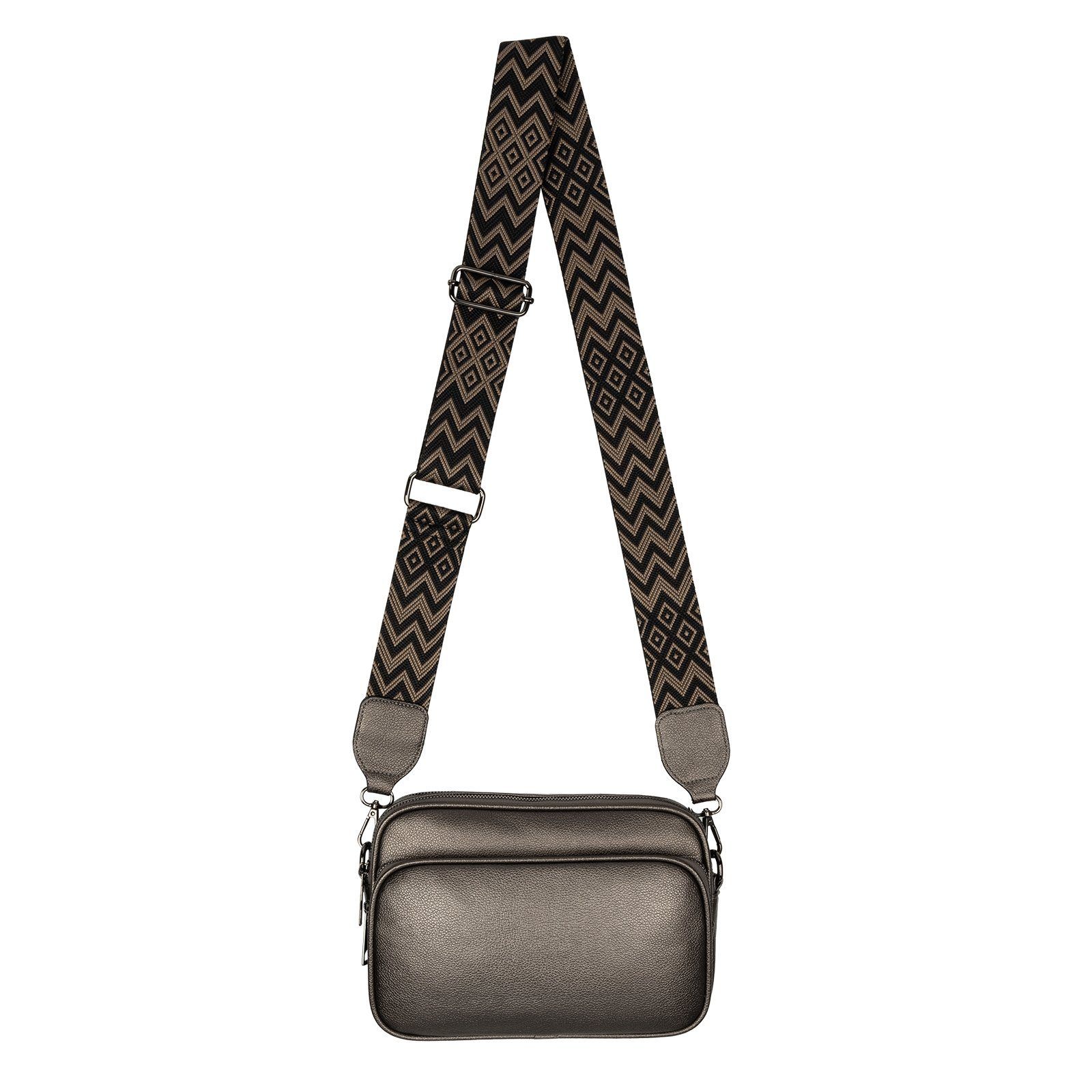 EAAKIE Gürteltasche Bauchtasche Umhängetasche Crossbody-Bag Hüfttasche Kunstleder Italy-D, als Schultertasche, CrossOver, Umhängetasche tragbar