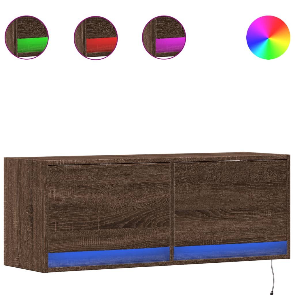 vidaXL TV-Wand TV-Wandschrank mit LED-Beleuchtung Eichen-Optik günstig online kaufen