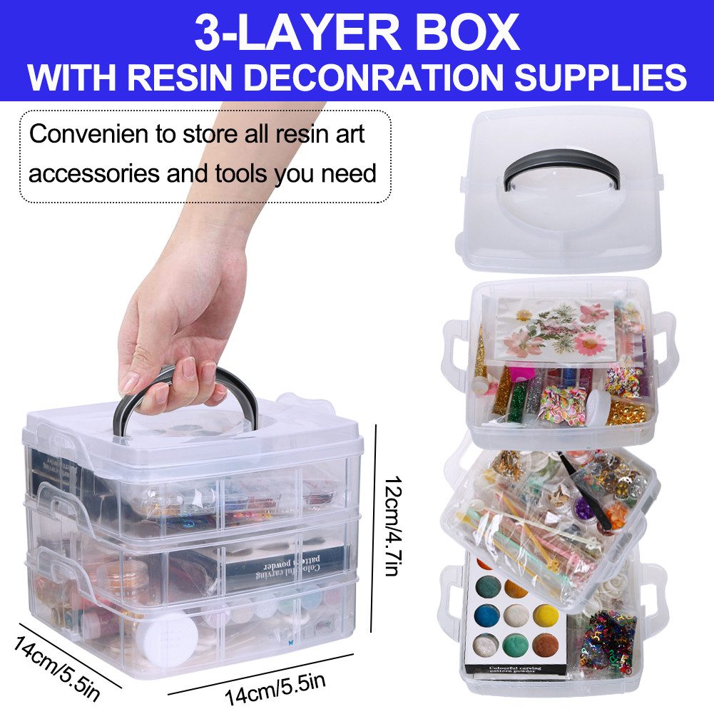OSTWOLKE Modellierwerkzeug Resin Zubehör Epoxidharzbasteln Schmuck Selber Machen Set, (1 St), mit Aufbewahrungsbox