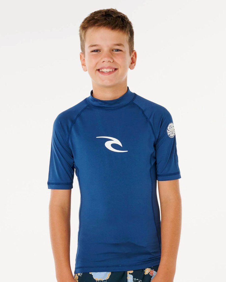 Rip Curl Rash Guard Waves UPF Short Sleeve Rash Giard