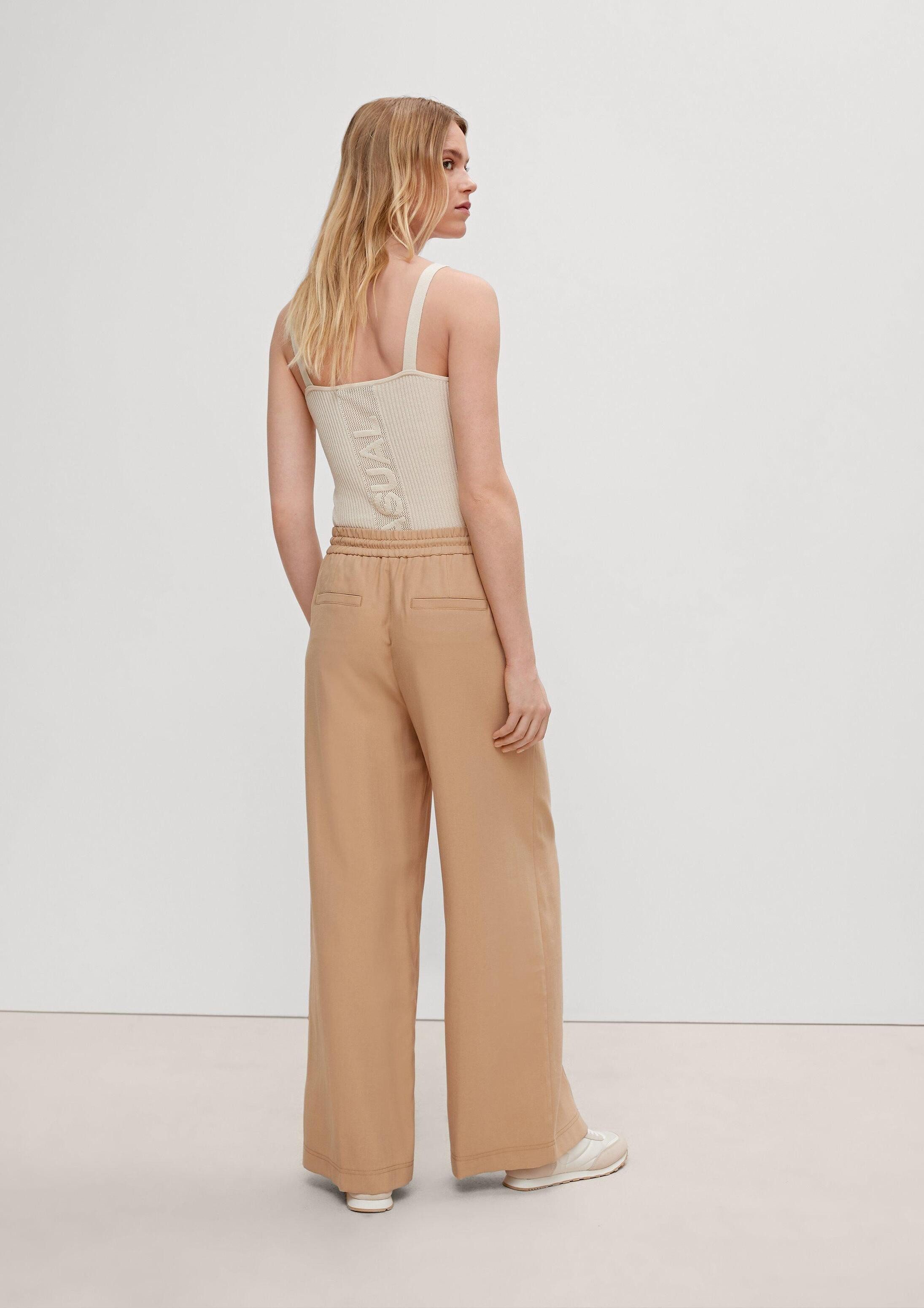 comma Jogginghose Hose Regular: Marlenehose mit Saumschlitz