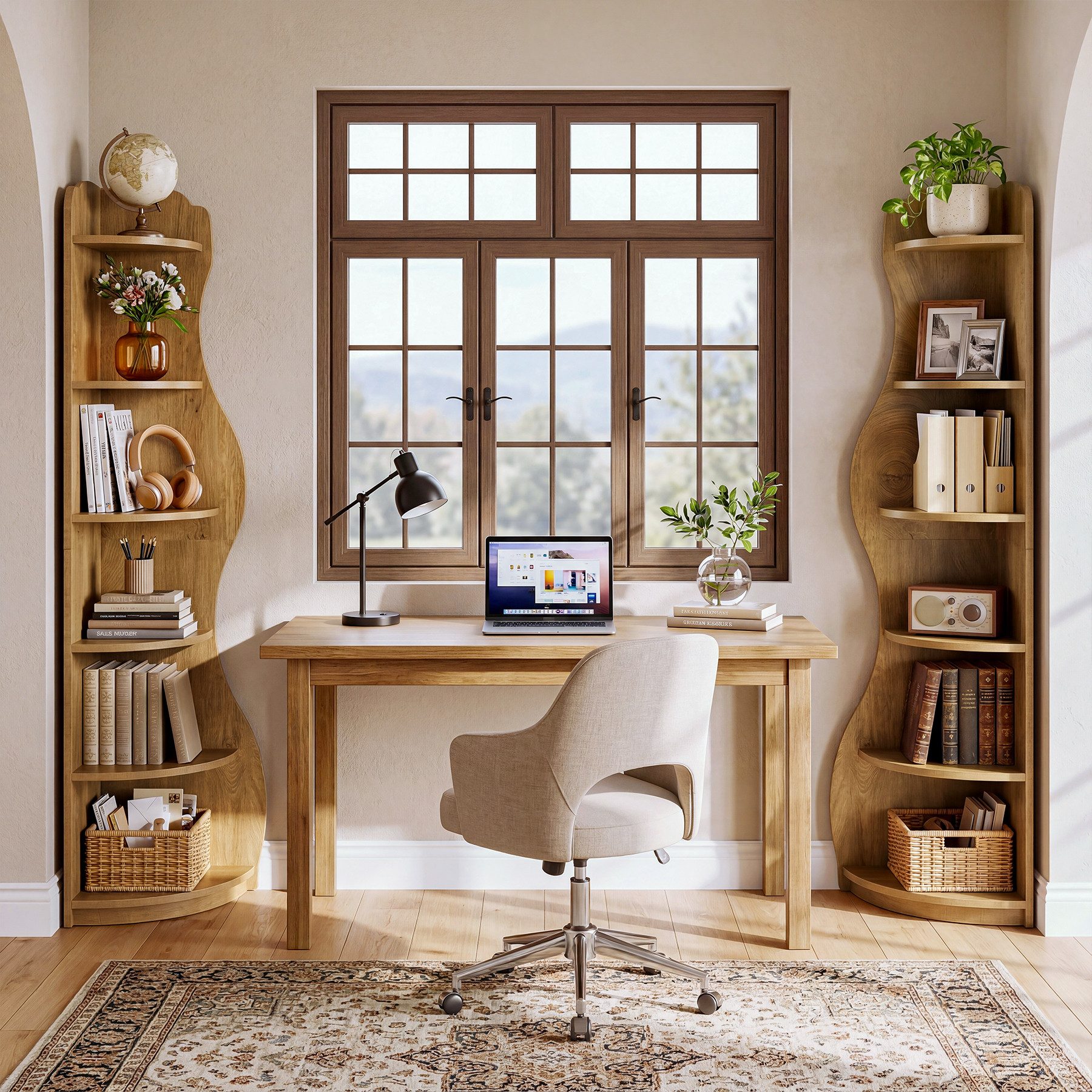 Tribesigns Eckregal 6-stufiges Ecke Bücherregal, 175cm Standregal Aufbewahrungsregal, Wellen-Design Bücherregal aus Holz