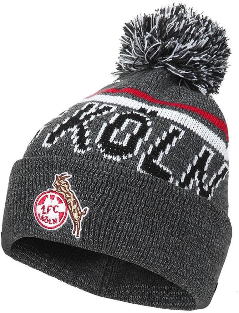 1. FC Köln Strickmütze Beanie Mit Bommel Retro
