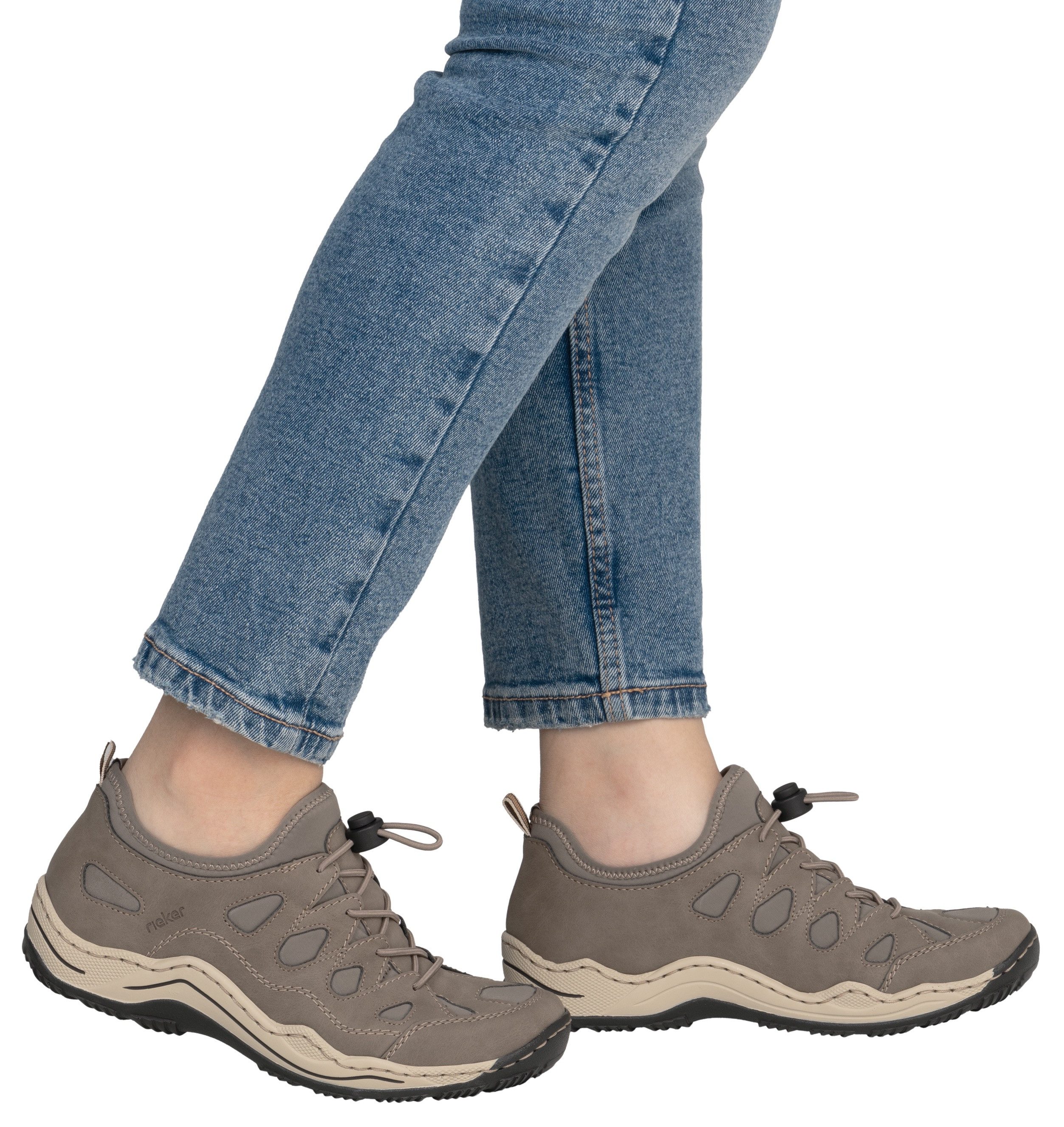 Rieker Slip-On Sneaker Trekking Schuh, Freizeitschuh, Slipper mit Wechselfußbett