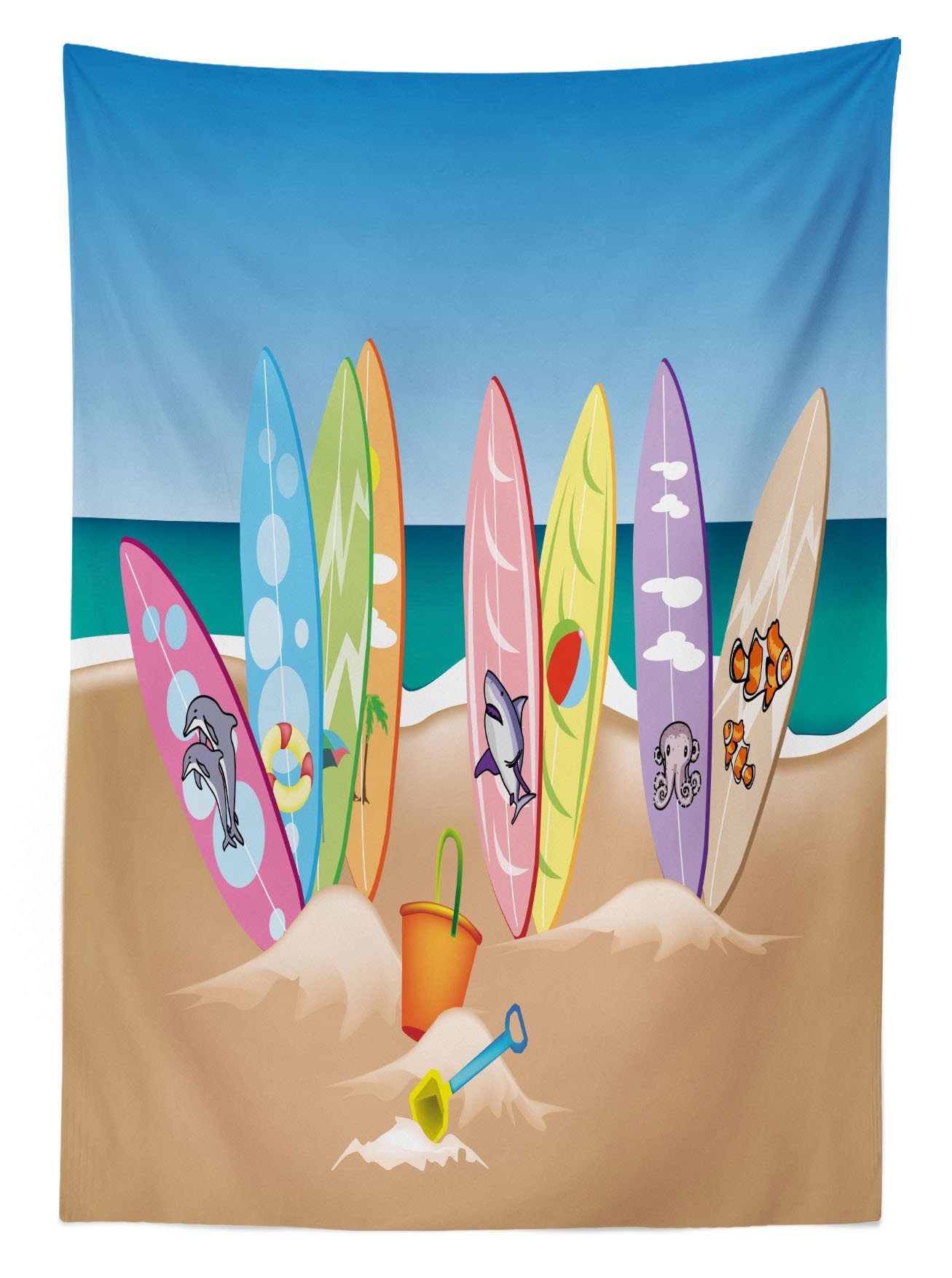 Meer SkyD Farbfest das Bereich den Farben, Ozean Waschbar Abakuhaus der Klare Für Tischdecke Außen geeignet Strand
