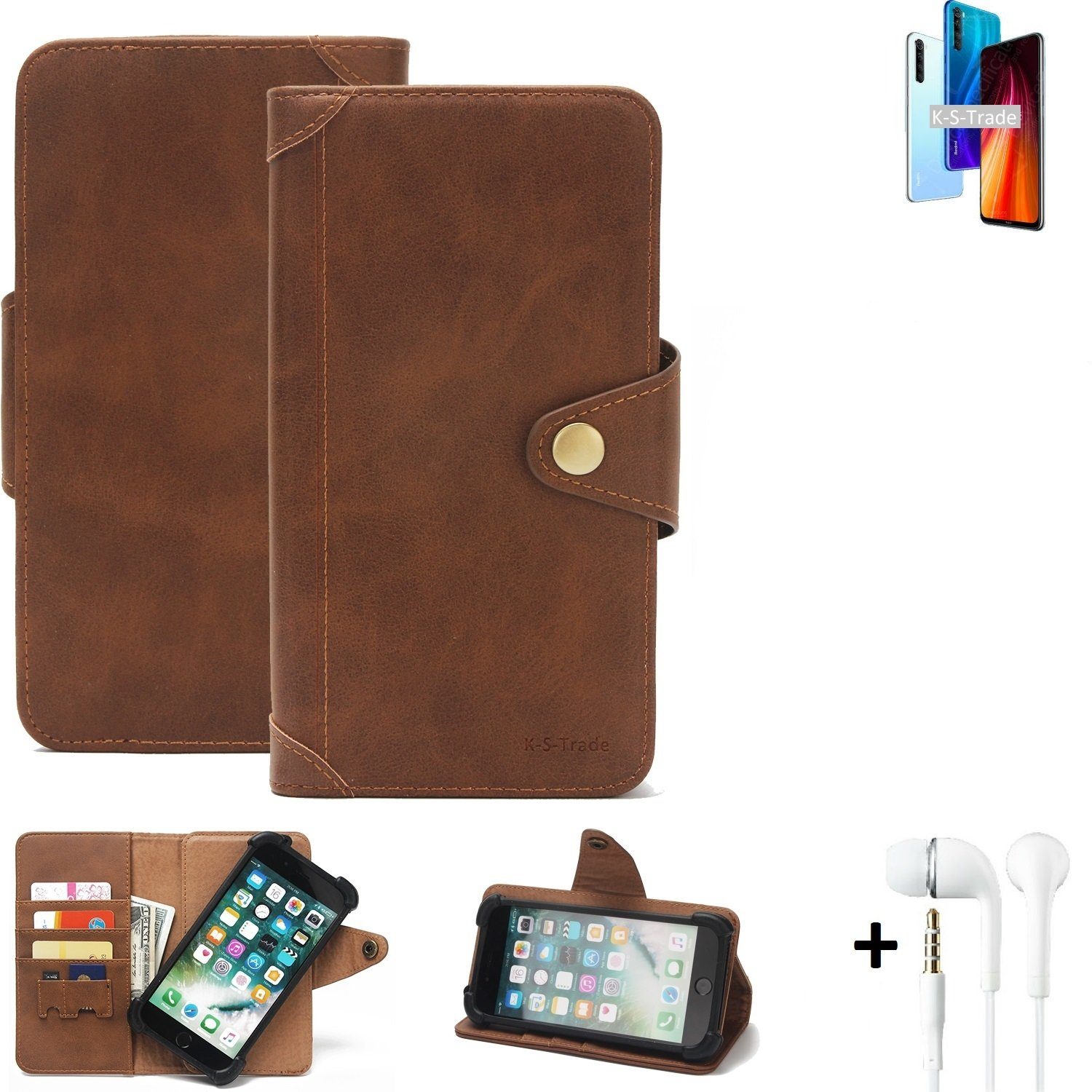 K-S-Trade Handyhülle für Xiaomi Redmi Note 8 2021, Handyhülle Schutzhülle Walletcase Bookstyle Schutz Case Hülle