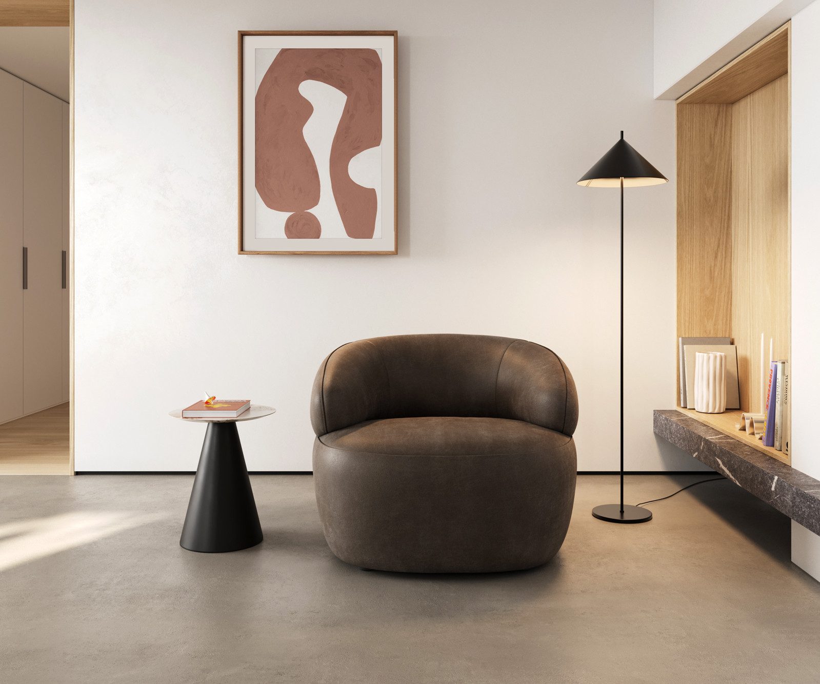 DELIFE Cocktailsessel Nova, Mikrofaser Taupe Vintage günstig online kaufen