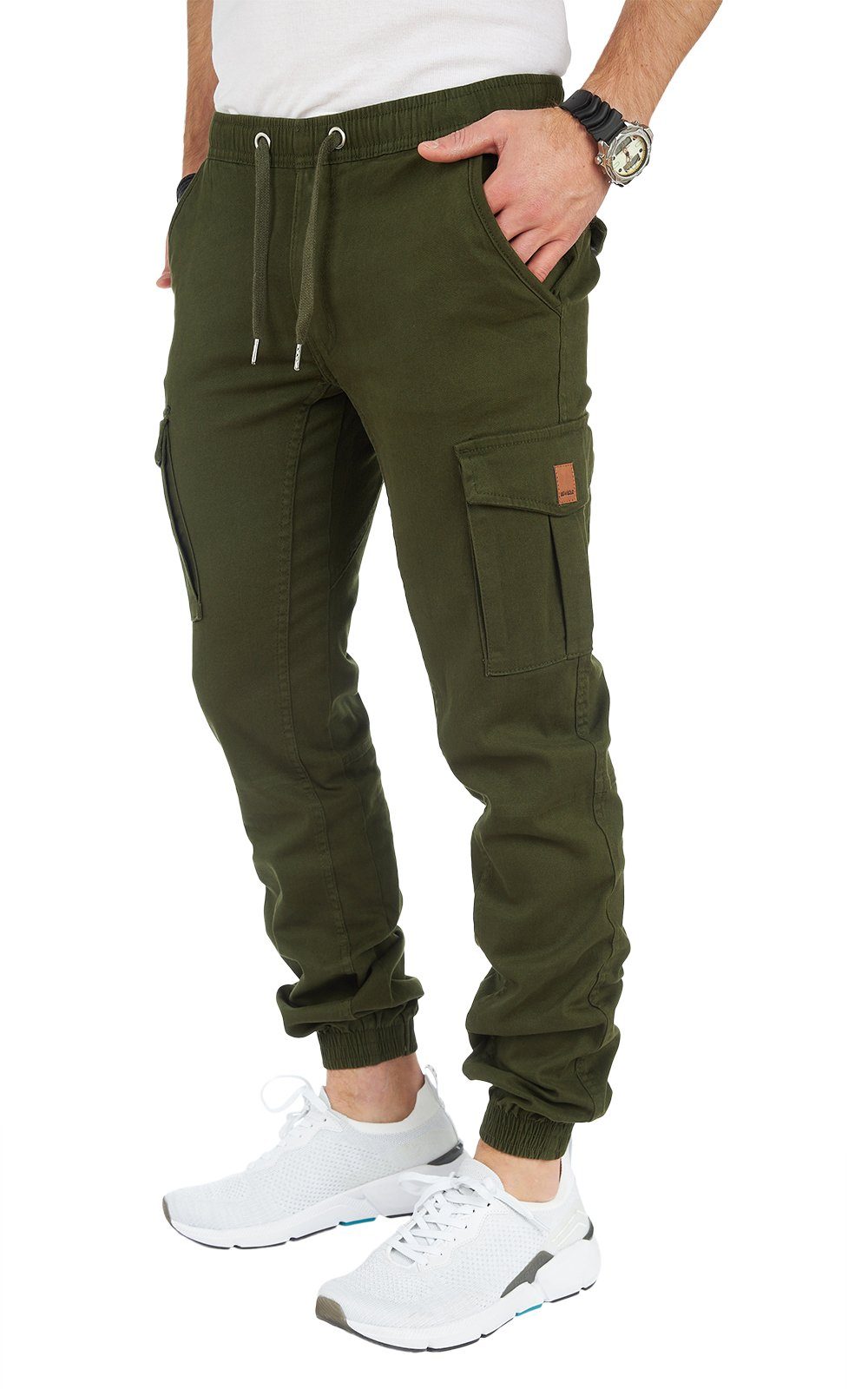 Styleko Chinohose Herren Dark Chino Styleko Hose Green Cargohose männer Cargohose Cargohose 8001