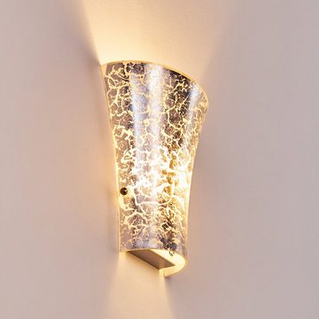 hofstein Wandleuchte »Vazzano« Wandlampe aus Metall/Glas in Silber, ohne Leuchtmittel, moderne mit Lichtspiel an der Wand, 1xG9 Innen mit Lichteffekt