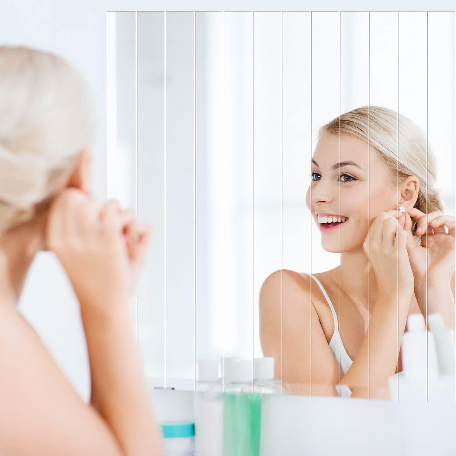 FELIXLEO Wandspiegel DIY Spiegel Streifen Wandaufkleber Selbstklebend,Nicht günstig online kaufen