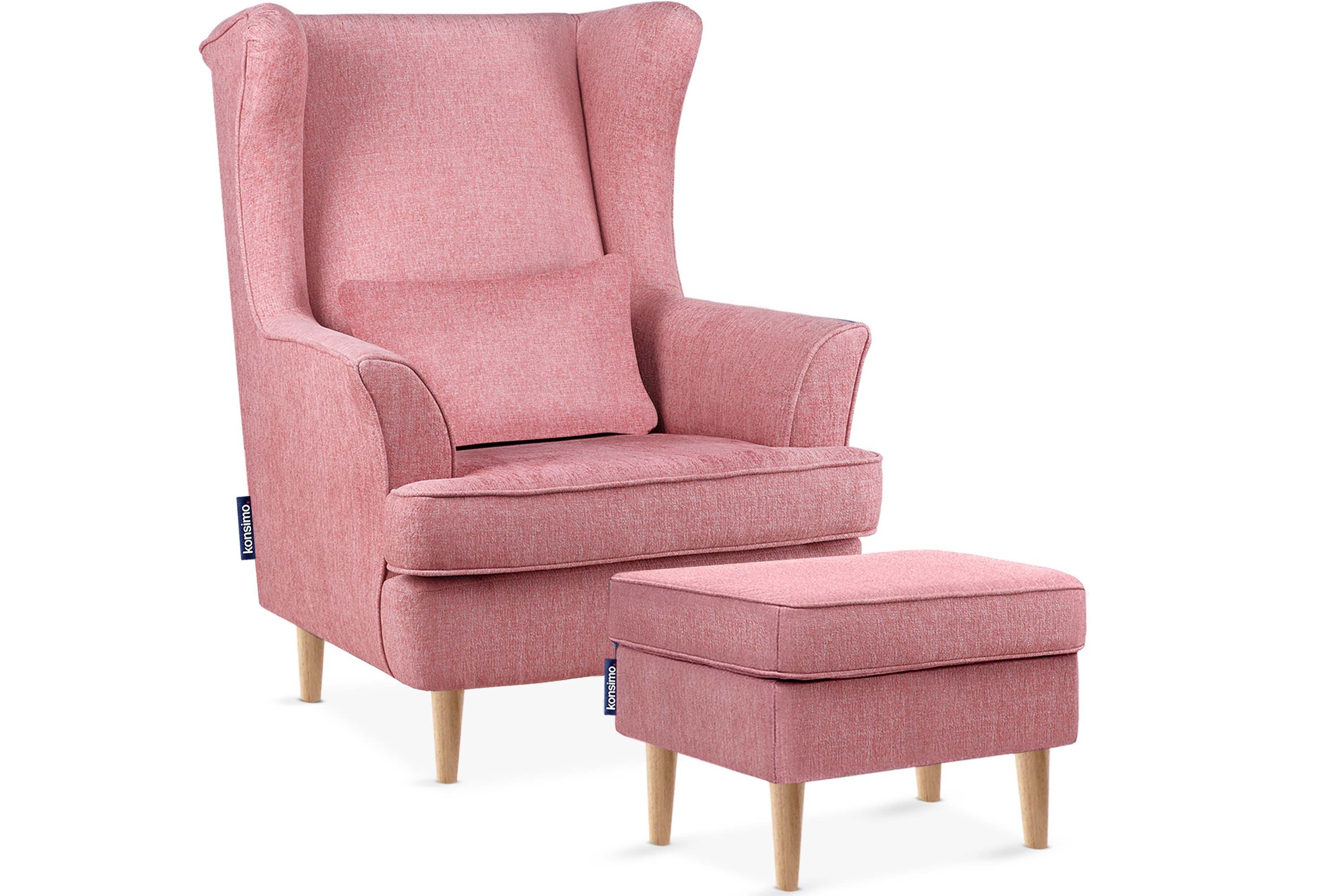 KONSIMO® Ohrensessel STRALIS Sessel, skandinavischer Stil, hergestellt in der EU, zeitloses Design