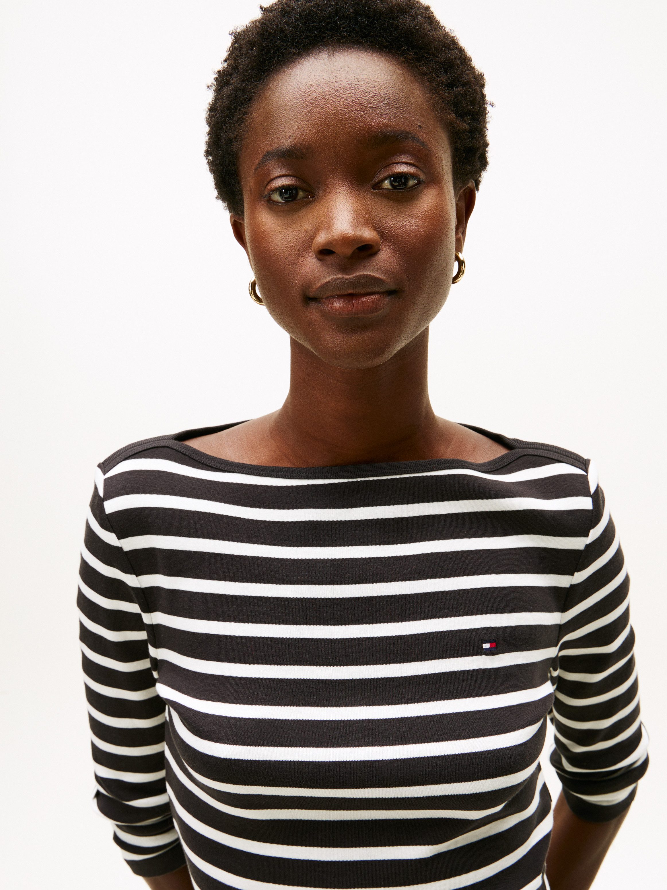 Tommy Hilfiger 3/4-Arm-Shirt NEW CODY SLIM BOAT-NK 3/4SLV mit U-Boot und St günstig online kaufen