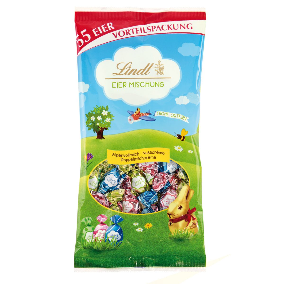 LINDT Schokolade, Lindt XXL Kinder Osterbeutel mit verschiedene Füllungen 288g