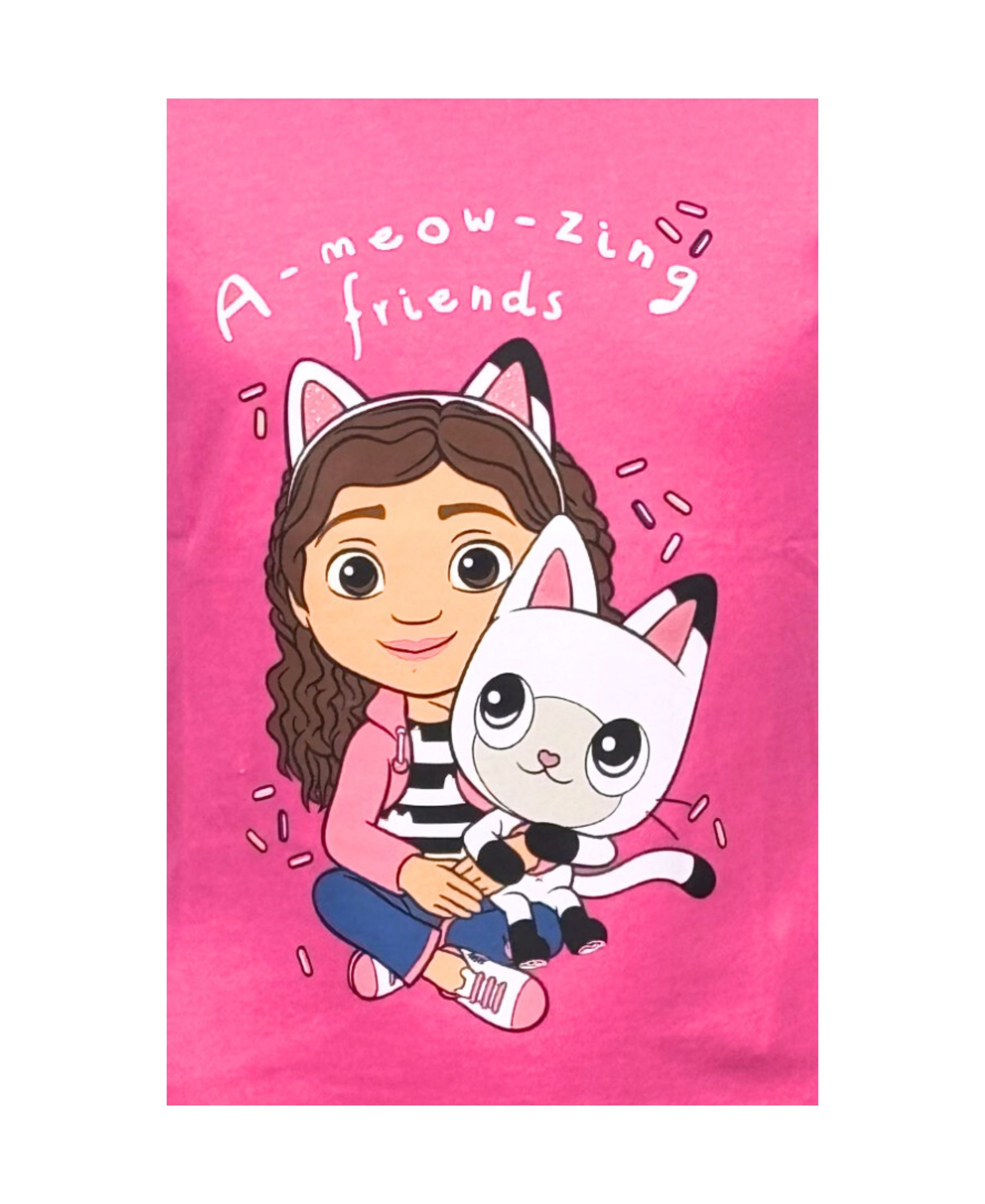 Dreamworks Gabby’s Dollhouse Langarmshirt Gabby & Kitty Cat - A-meow-zing friends Mädchen Shirt aus Baumwolle Gr. 98 - 128 cm
