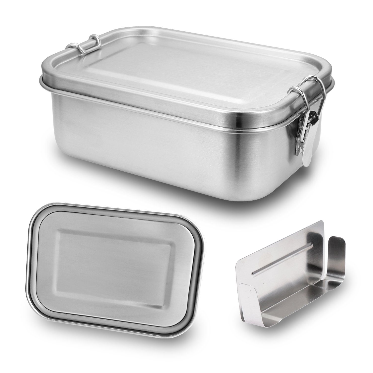 Gimisgu Lunchbox 800-1400ml Brotdose Büro Silber edelstahl Dicht Edelstahl Thermo 1200ml Lunchbox