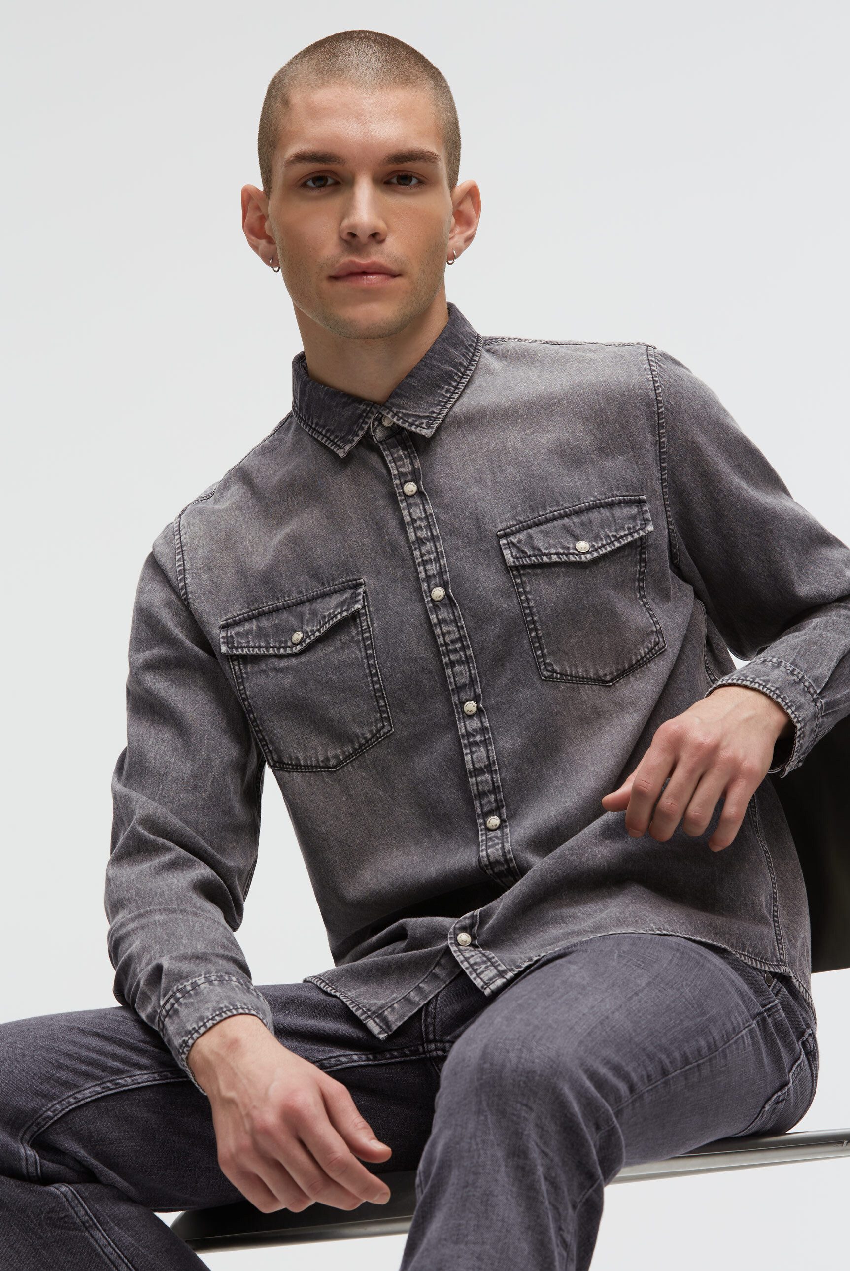 CAMP DAVID Jeanshemd mit Klappentaschen