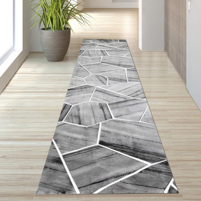 Teppich Wohnzimmerteppich geometrisches Muster in grau creme TeppichHome24 rechteckig OR11065