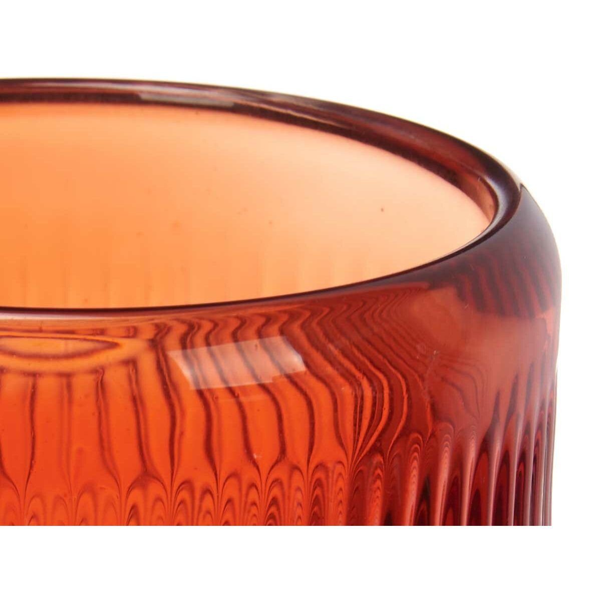 x Windlicht Streifen 9 Decor Glas Kerzenschale Orange 9 12 cm Gift 9,5 x Stück
